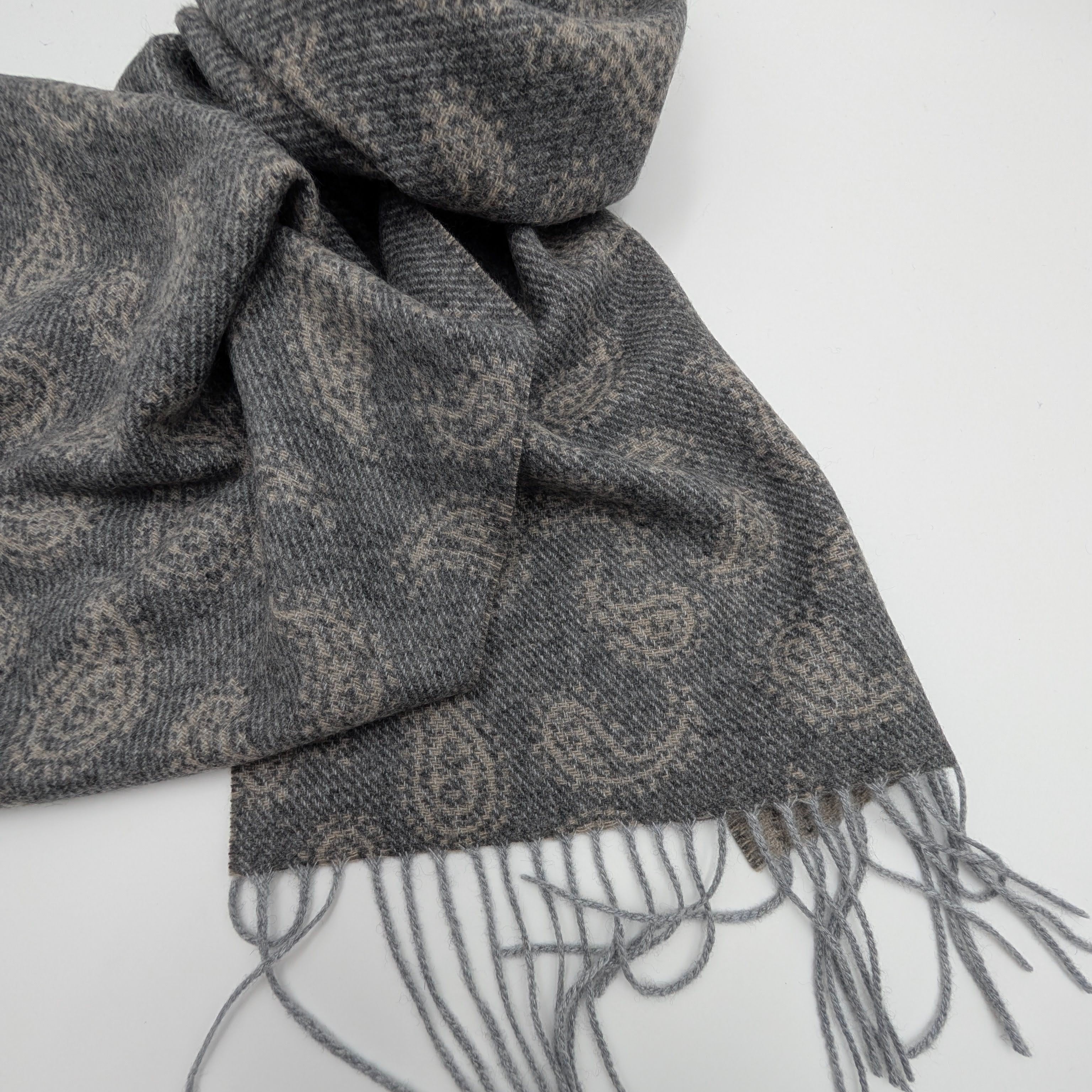 Scarf Cashmere Paisley Grey/Beige