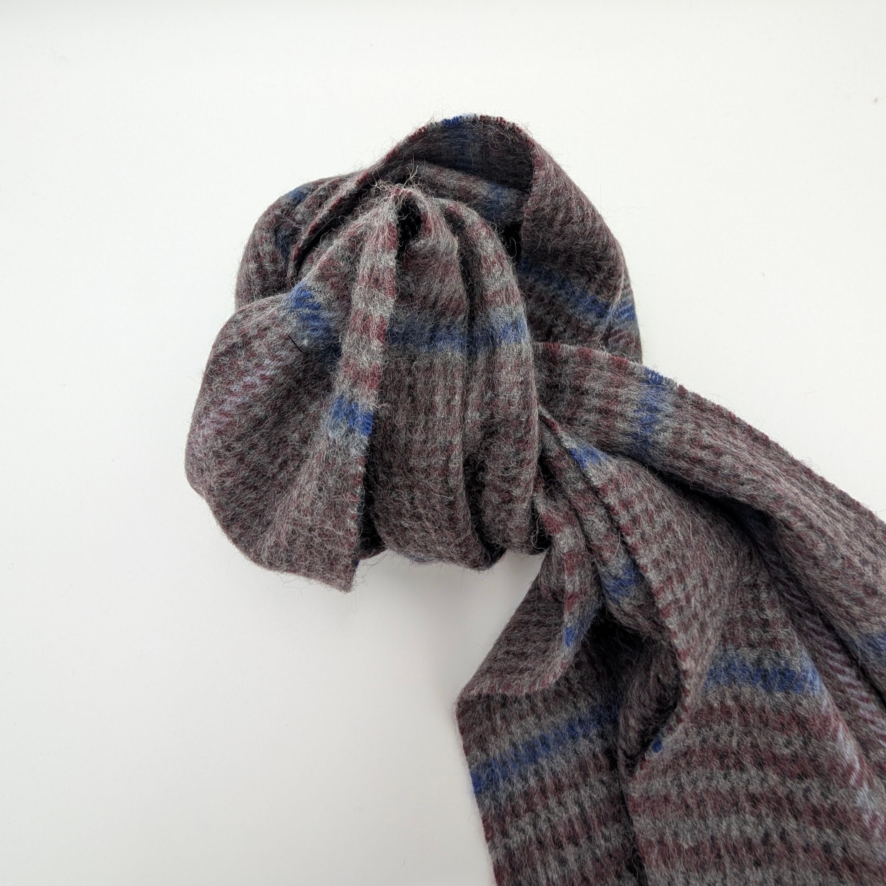 Scarf Cashmere Check Burgundy