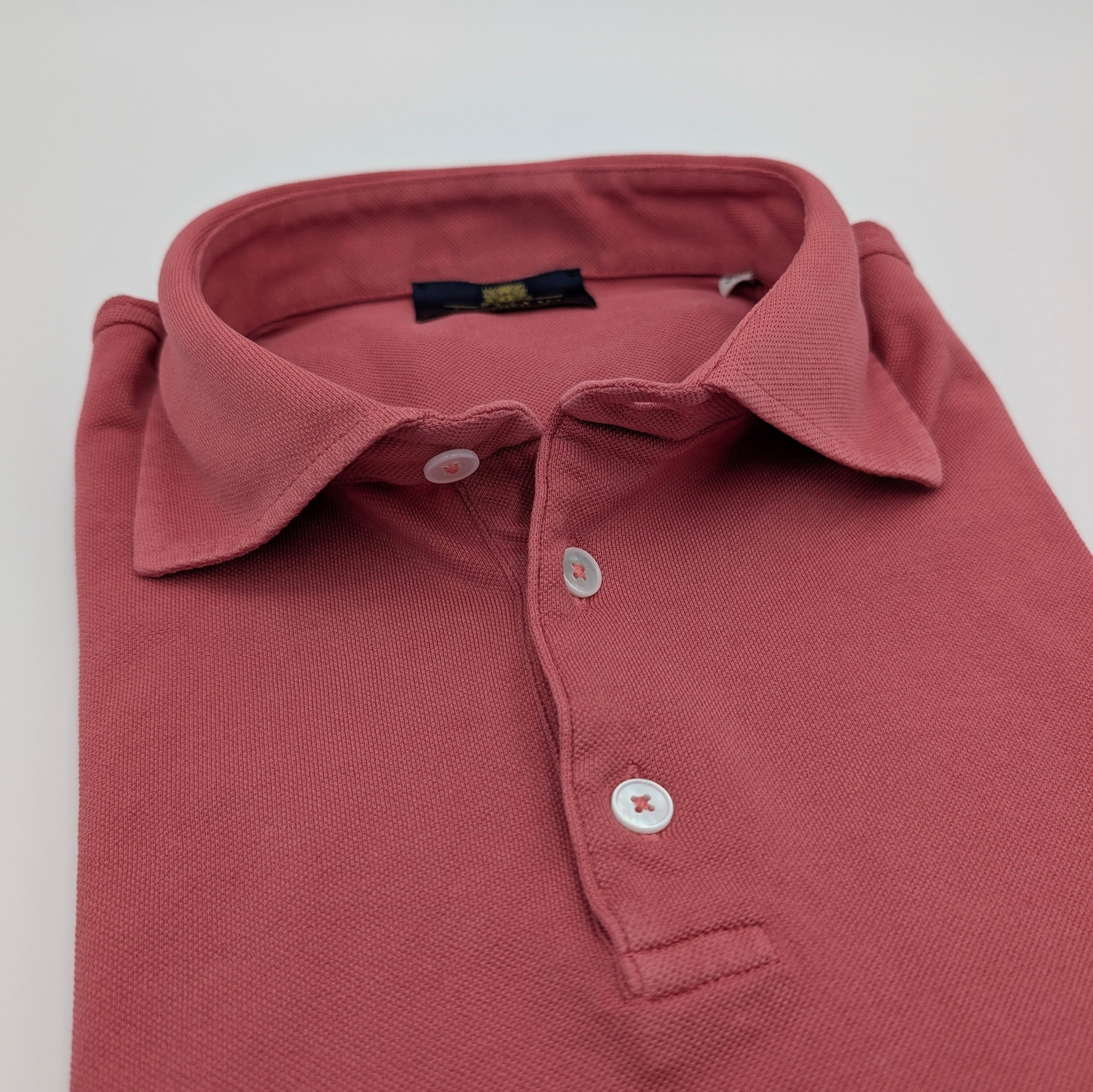 Kurzarm-Baumwollpolo von Julius in Koralle