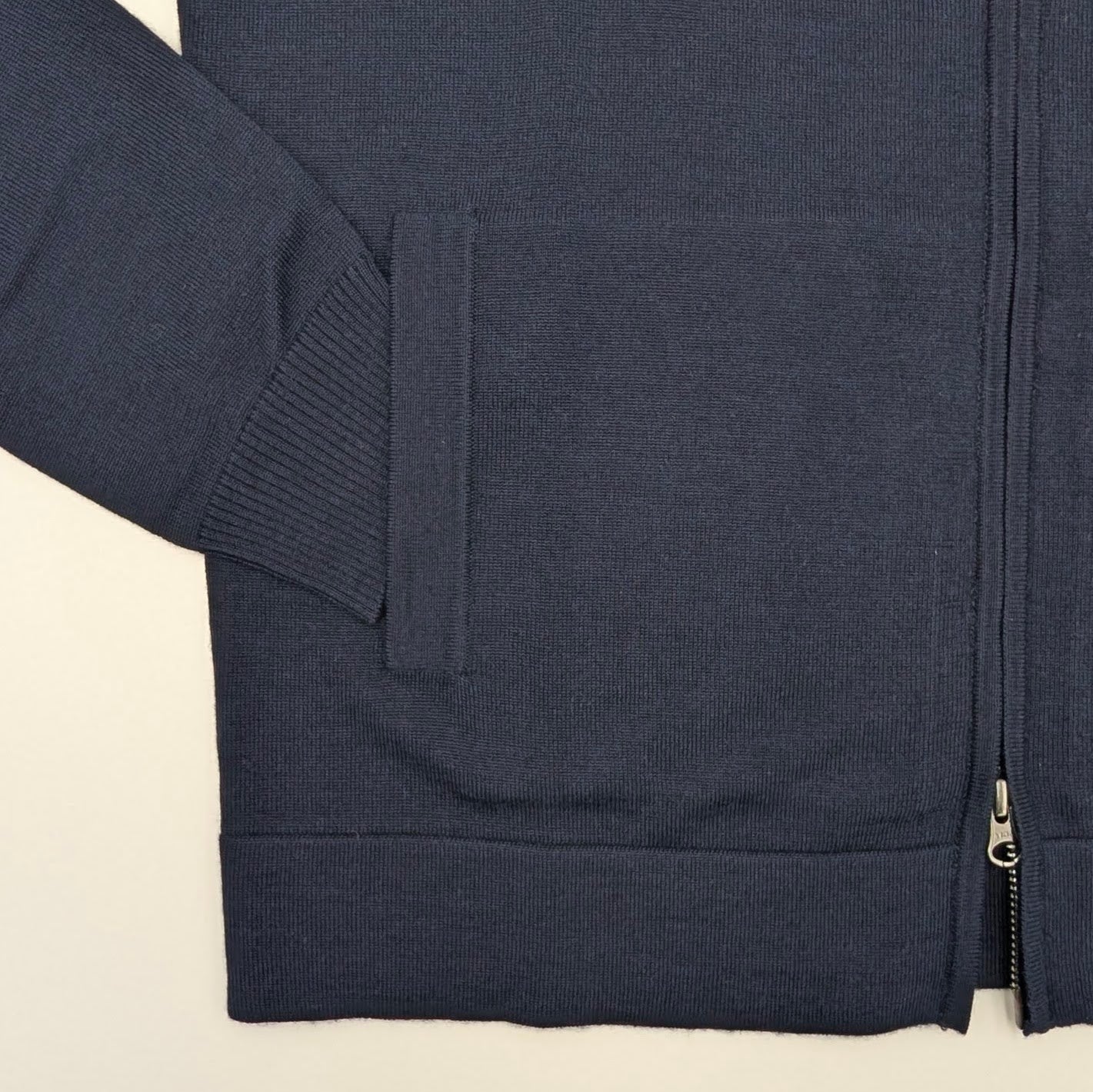 Cardigan Two-Way Zip with Pockets Navy