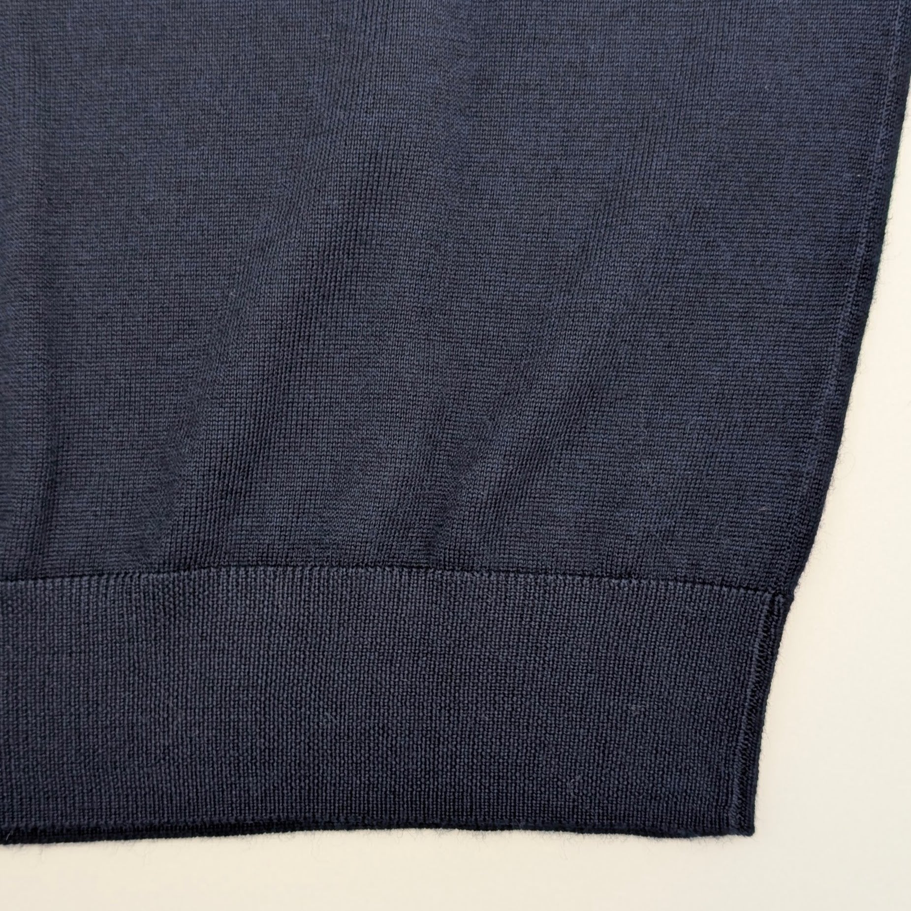 Short sleeve Polo Blind Button Merino/Cashm/Silk Navy
