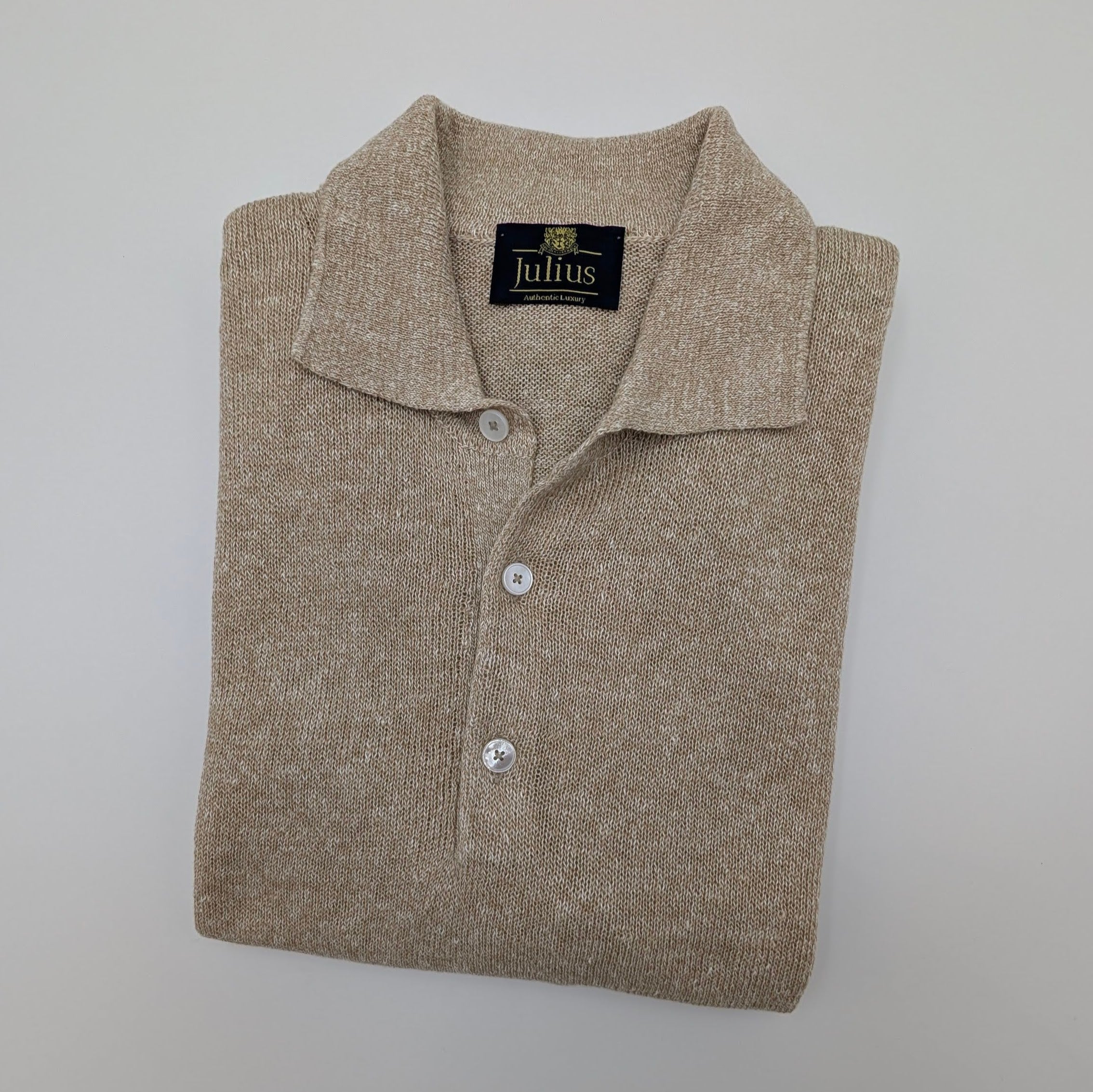Polo Short Sleeve Exclusive Linen/Cotton Sand