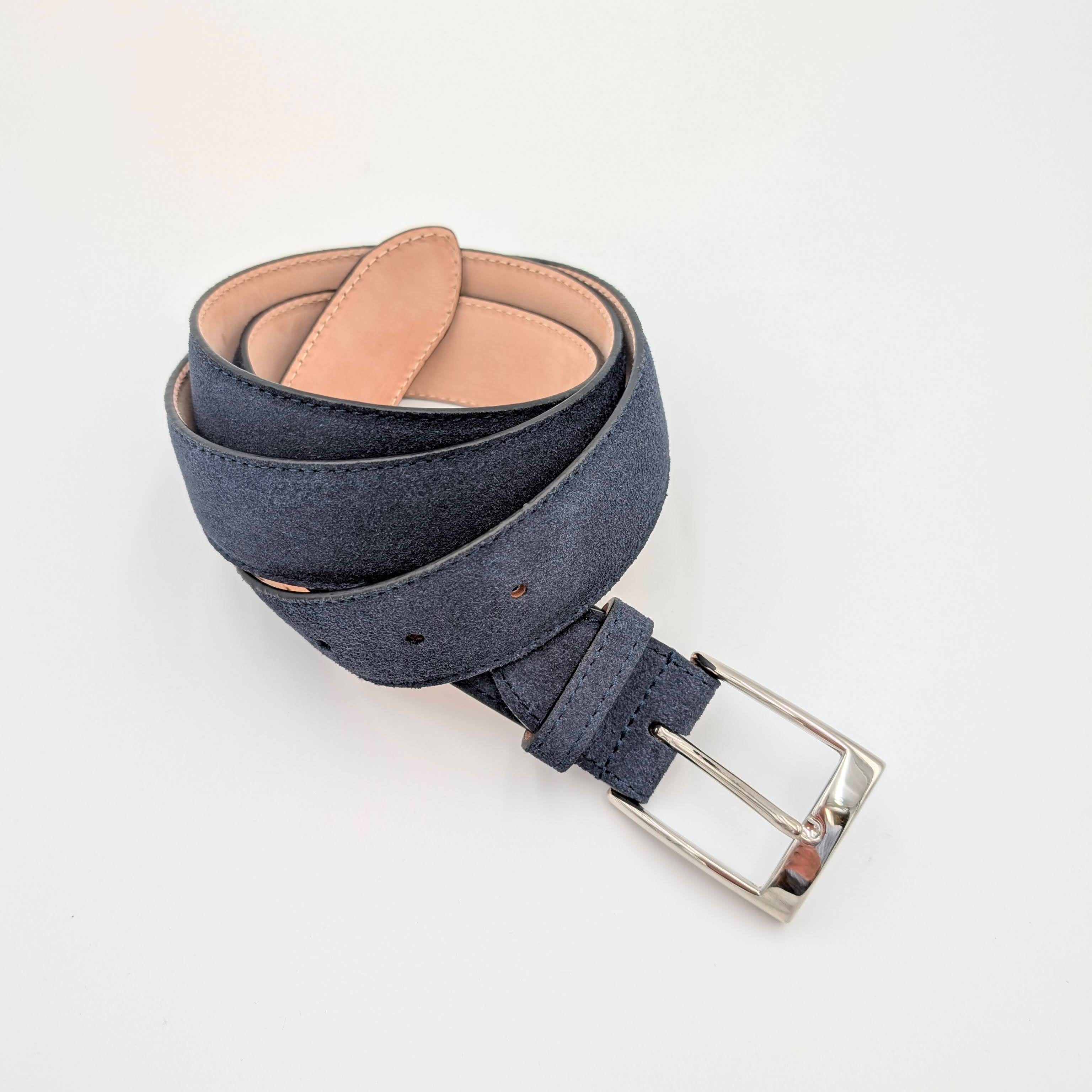 Belt Calf Suede Blue