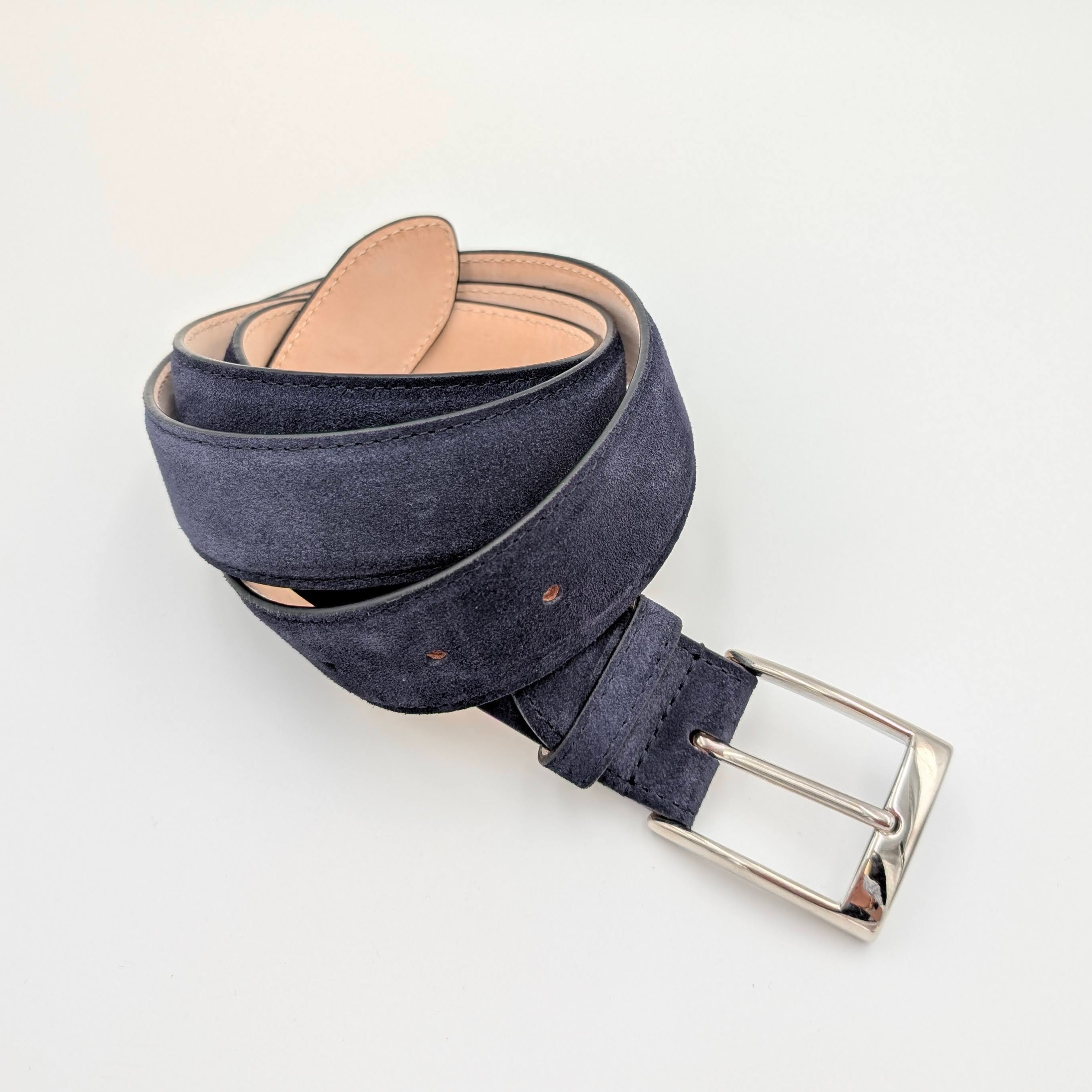 Belt Calf Suede Softy Blue