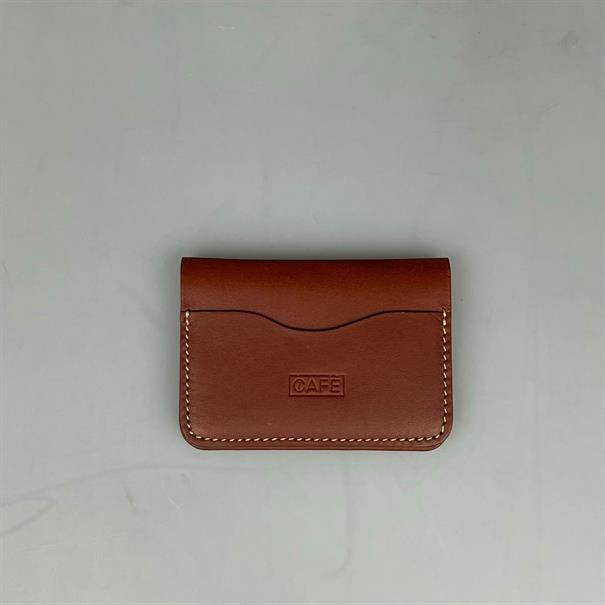 Foldable Veg Tan Creditcard Holder Mid Brown