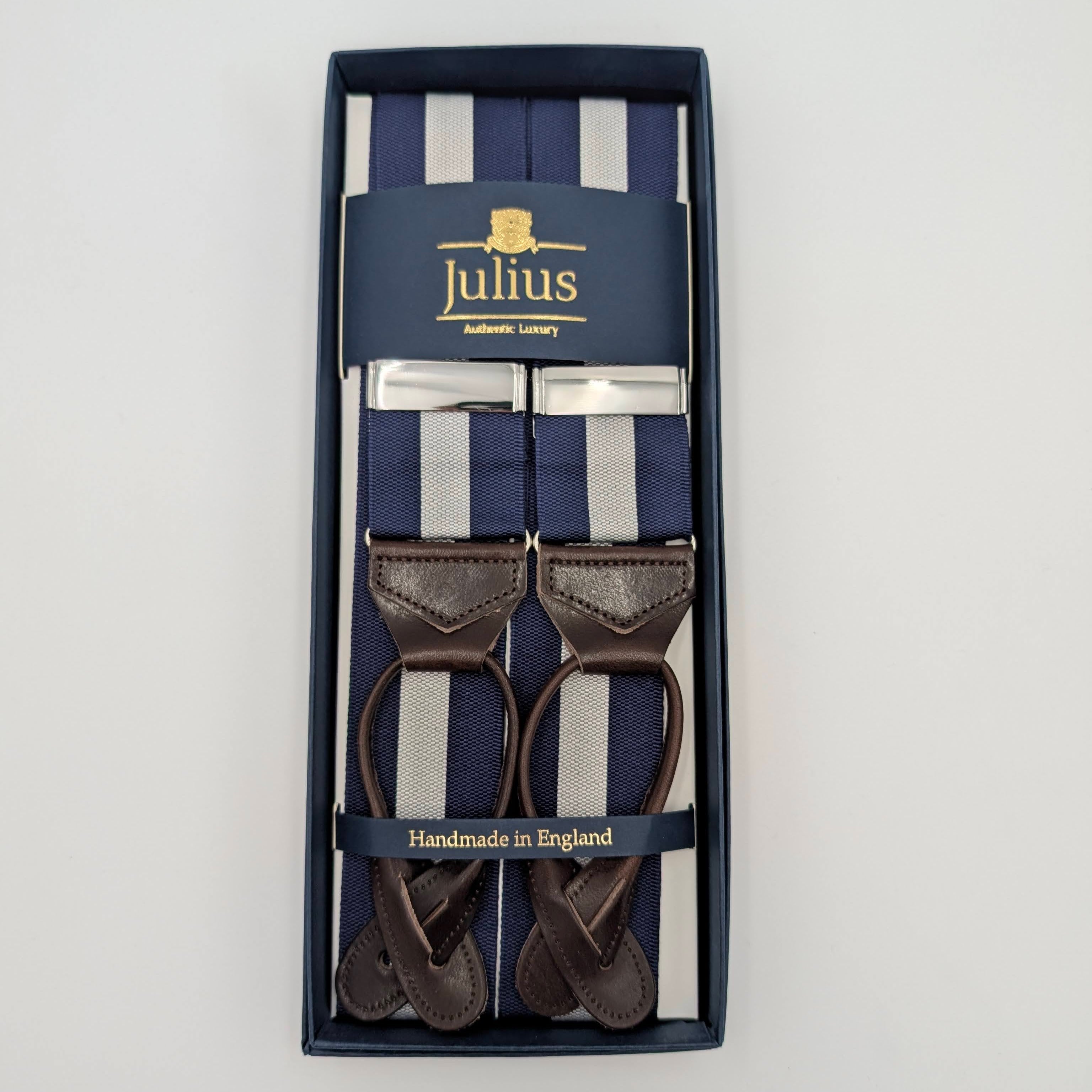 Braces White Stripe Blue