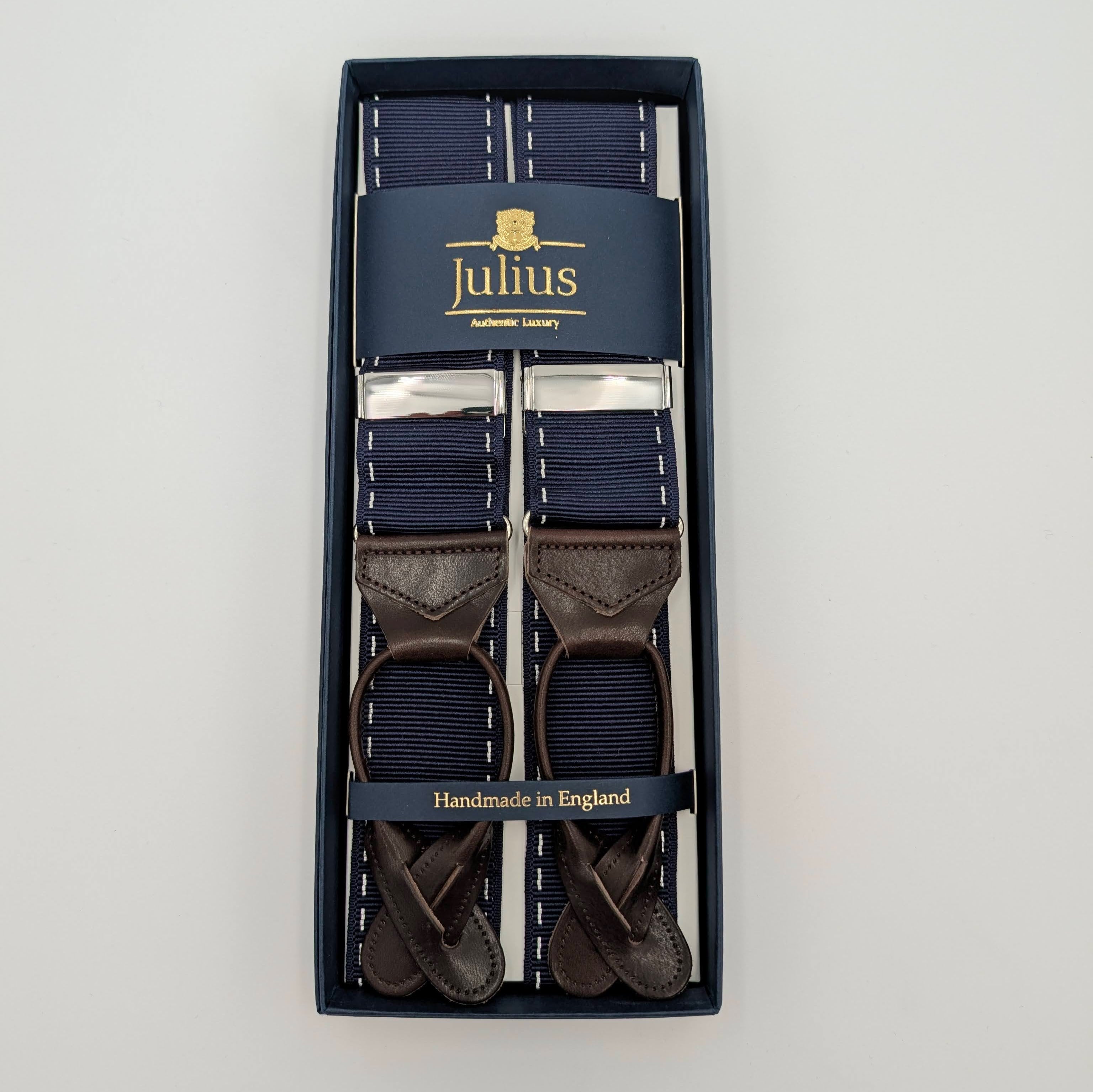 Braces White Stitch Blue