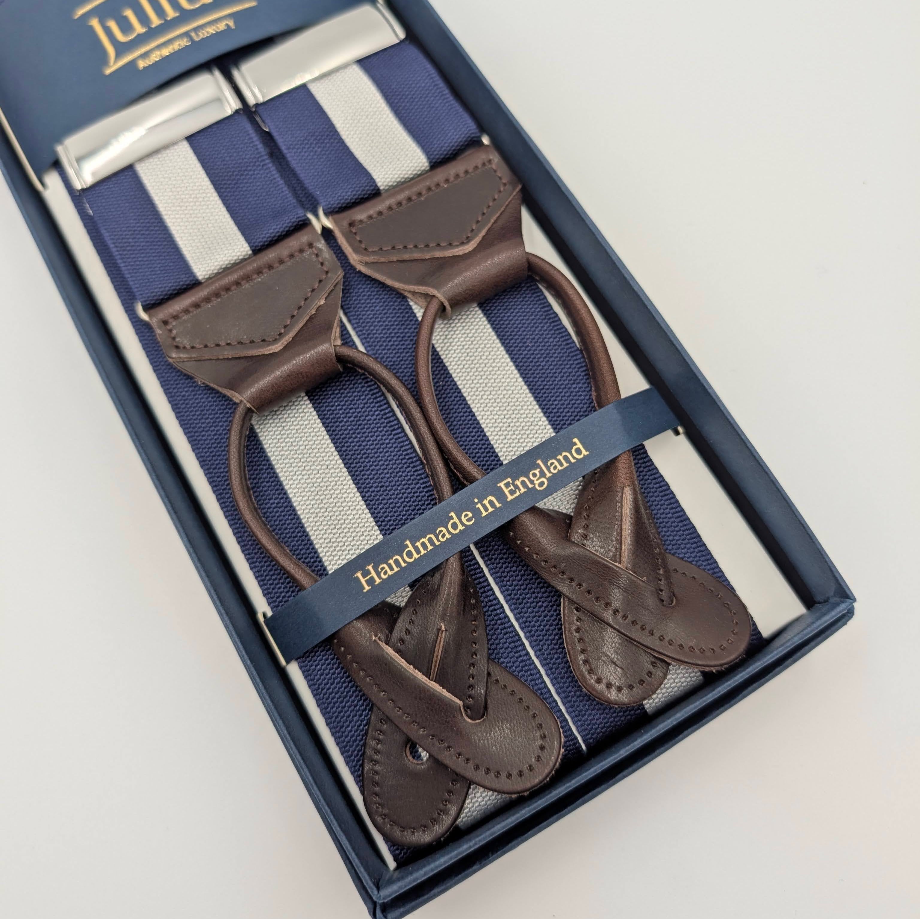 Braces White Stripe Blue