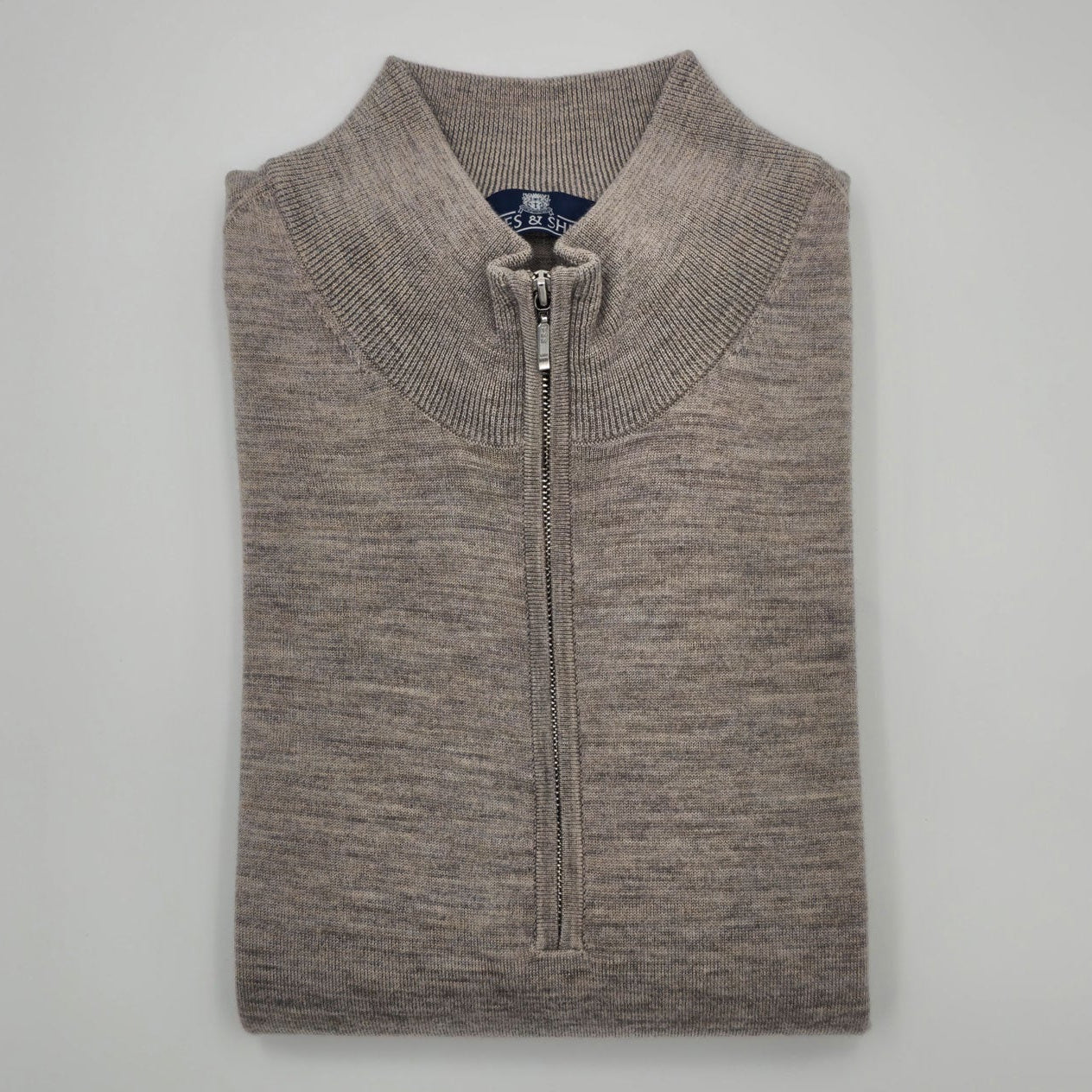 Half Zip Sweater Merino Stone