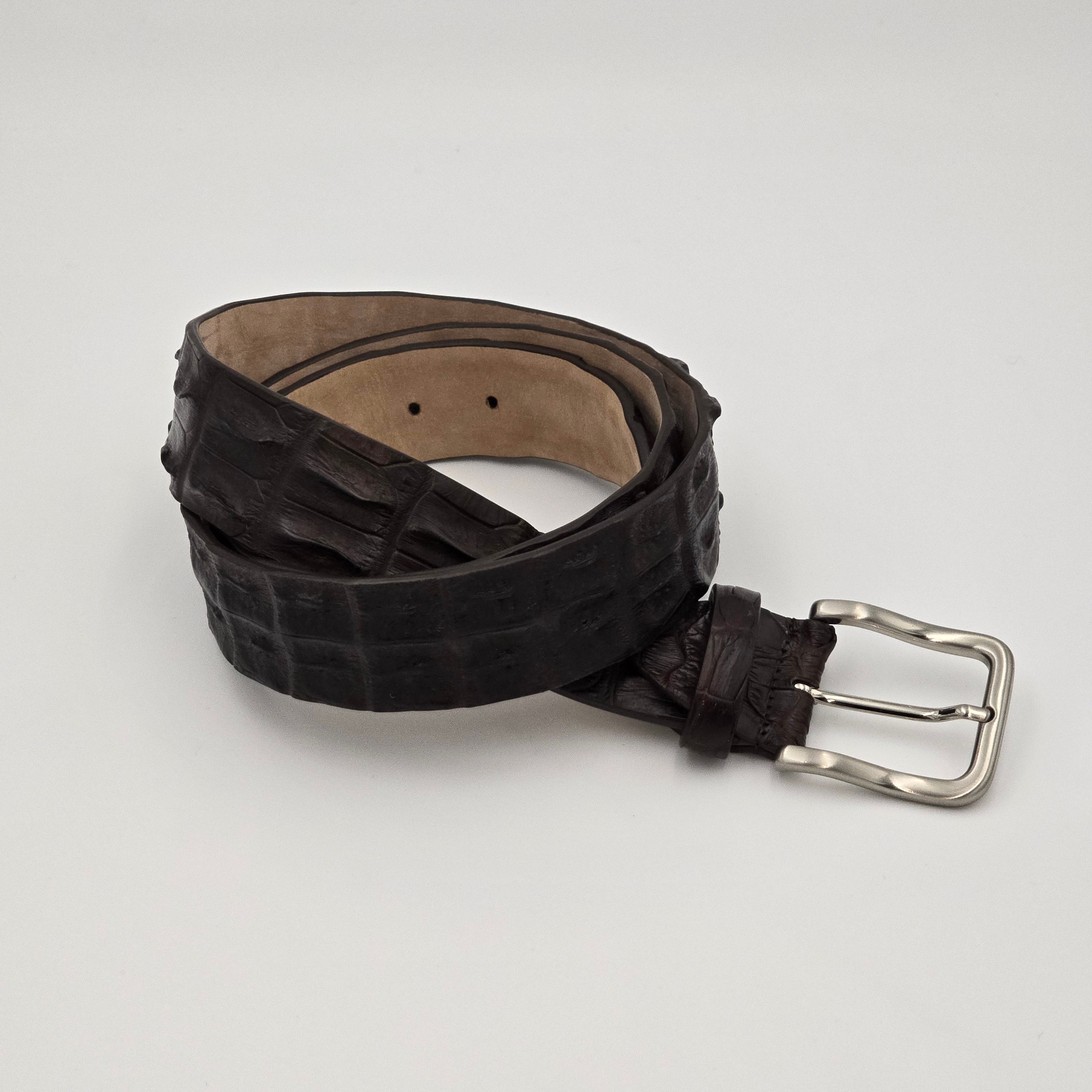 Belt Real Crocodile Dark Brown