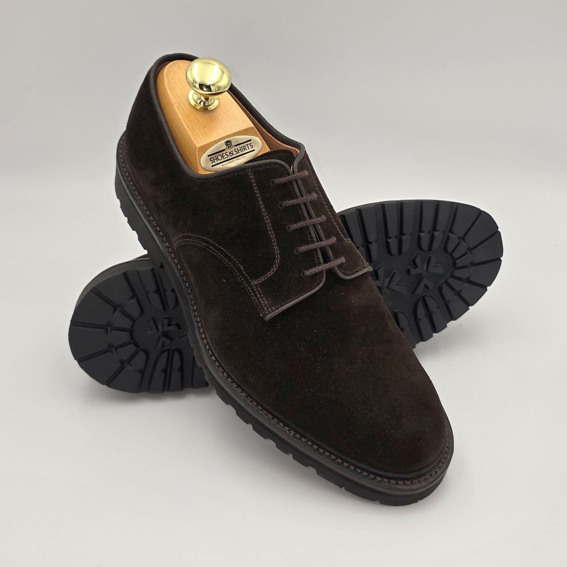 Windermere Derby Vibram Sole Dark Brown Suede