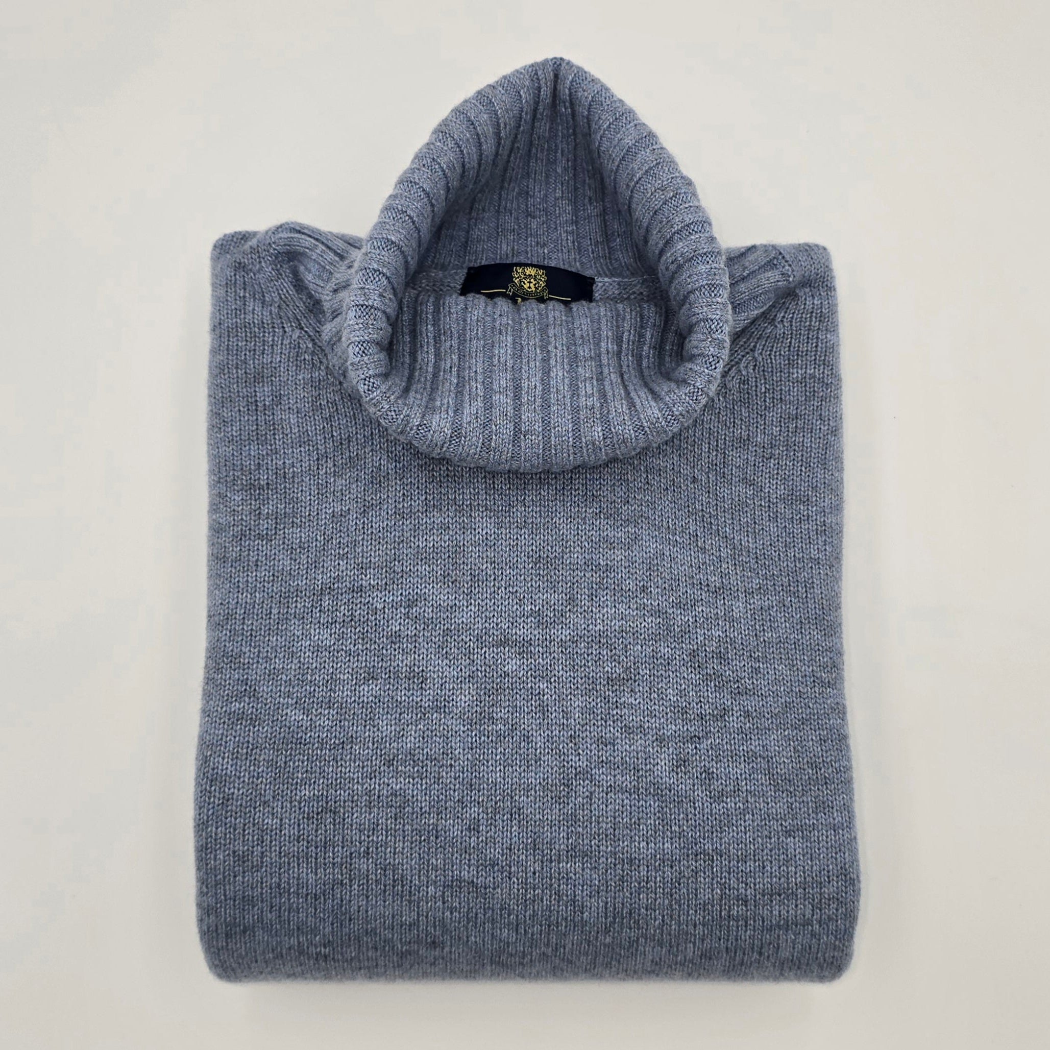 Sweater Roll Collar Merino/Cashmere Blue Haze