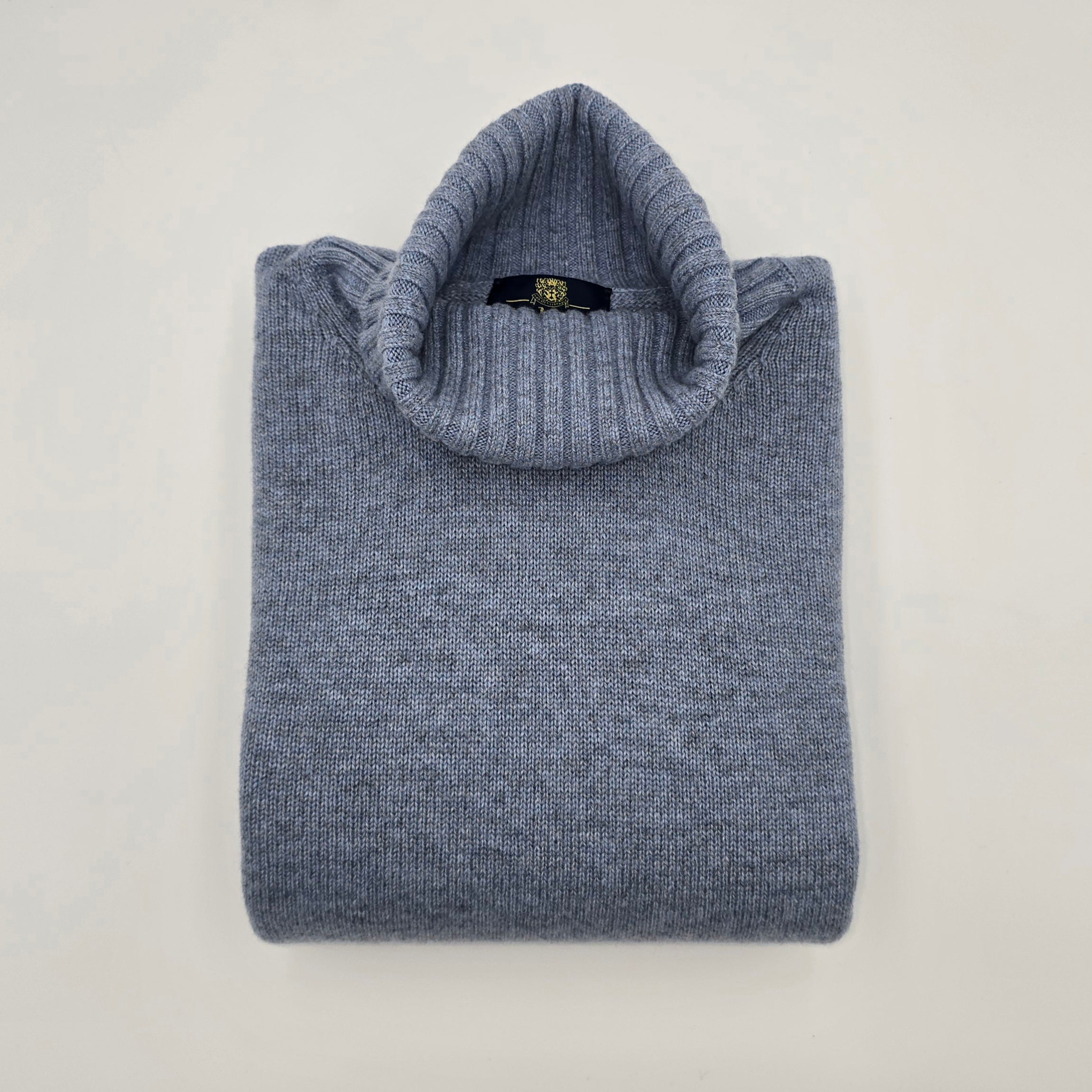 Sweater Roll Collar Merino/Cashmere Blue Haze