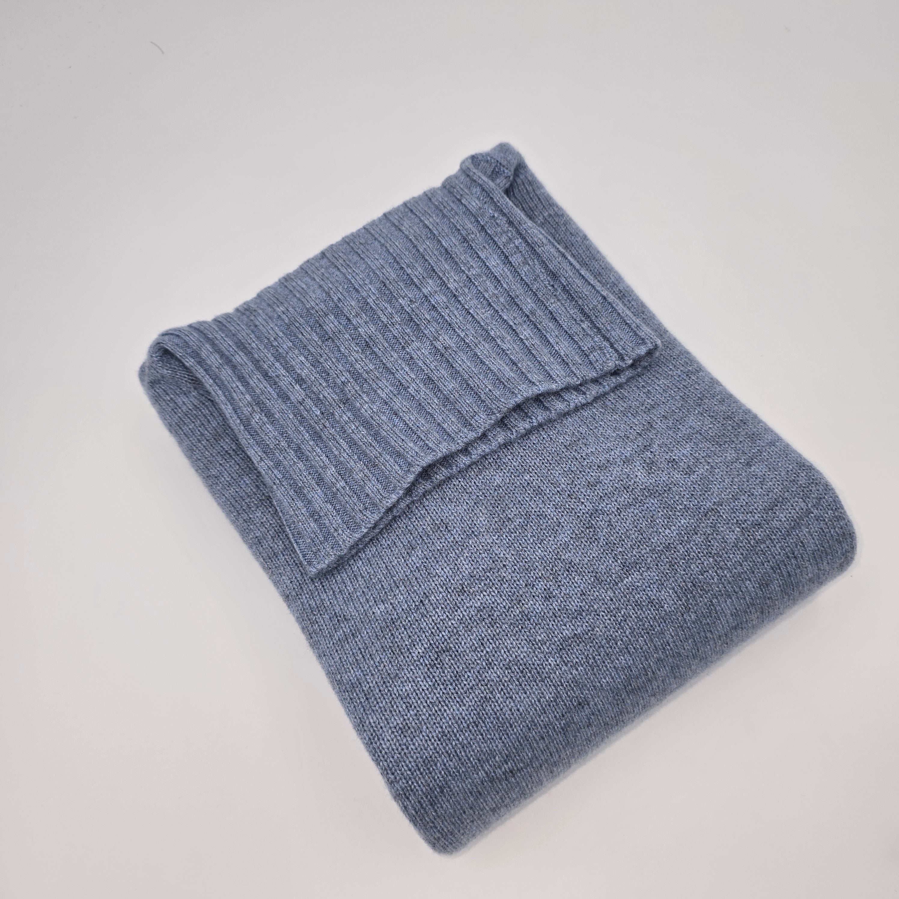 Sweater Roll Collar Merino/Cashmere Blue Haze