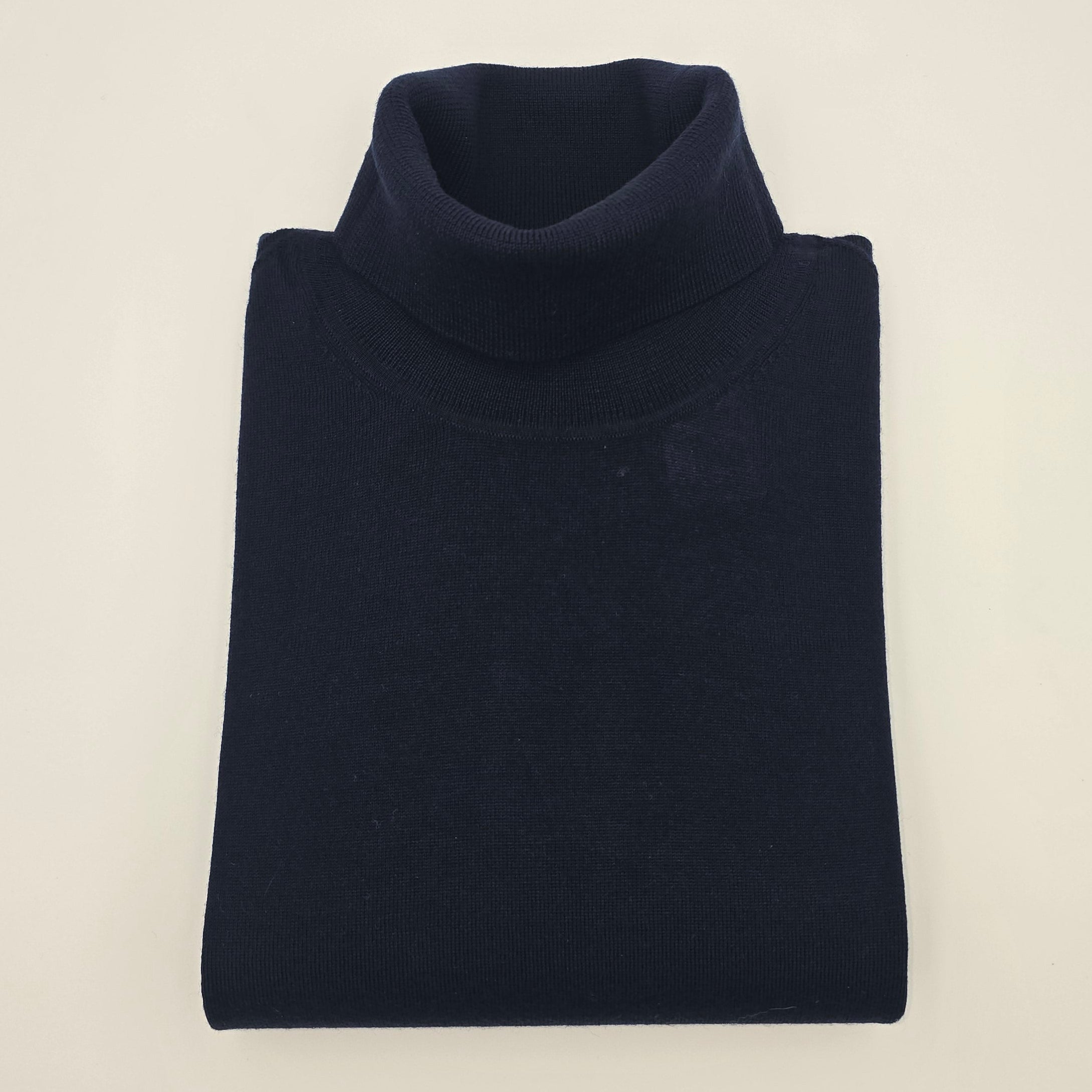 Roll Collar Merino Navy