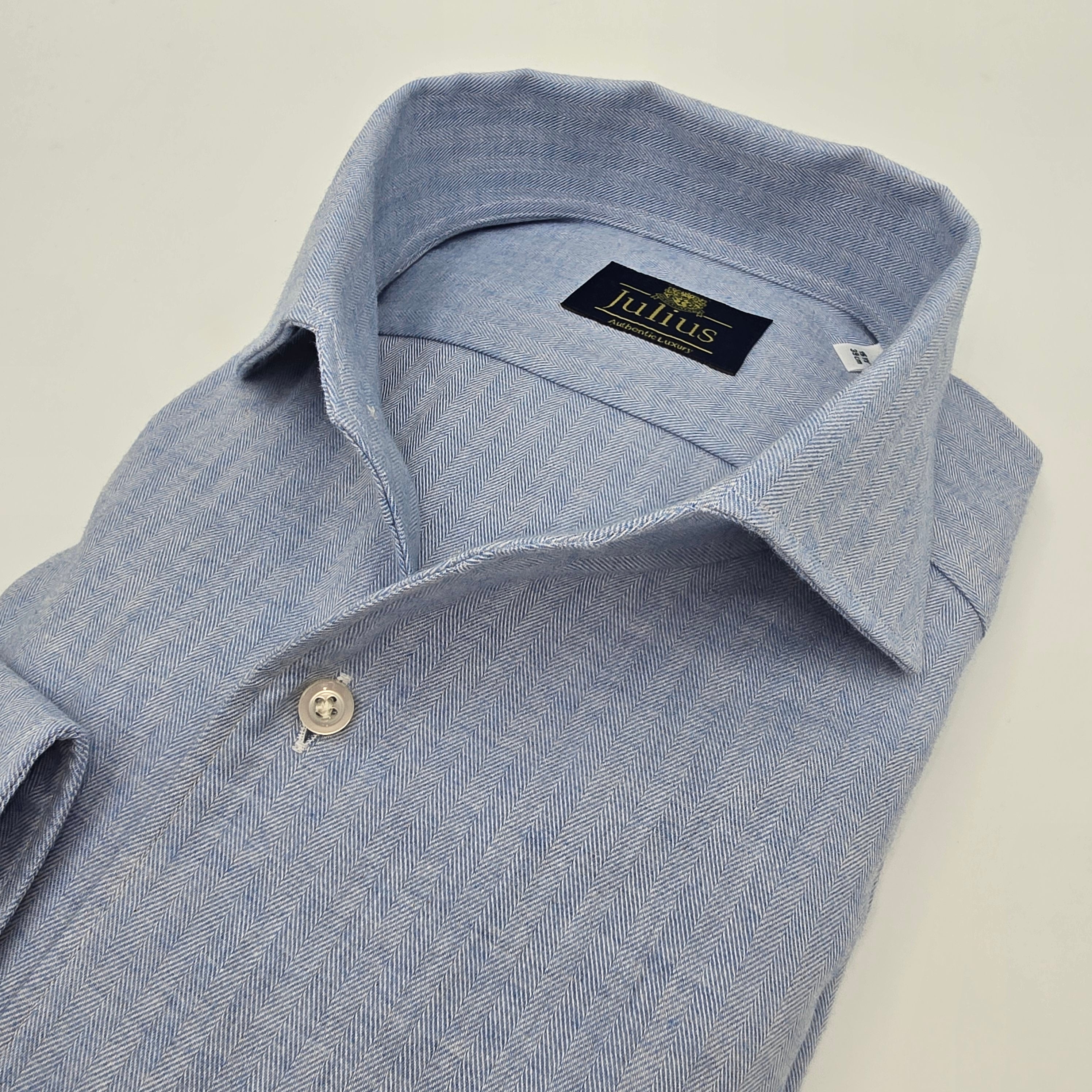 Hemd Soft Flannel Fischgrät Blau