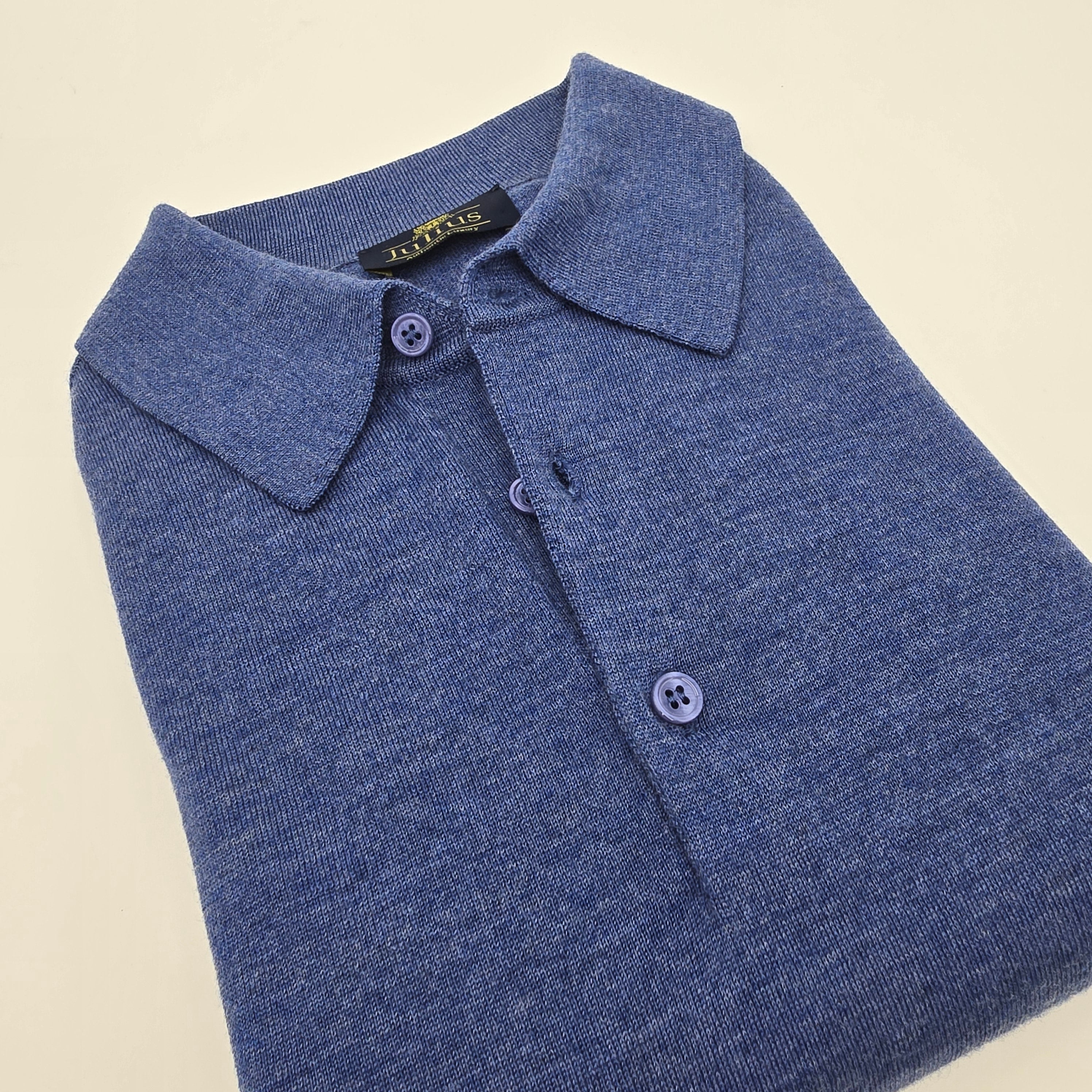 Longsleeve Polo Merino Blue Jeans