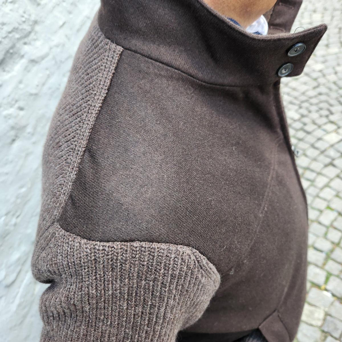 Baseball Jacket Wool/Knit Dark Brown