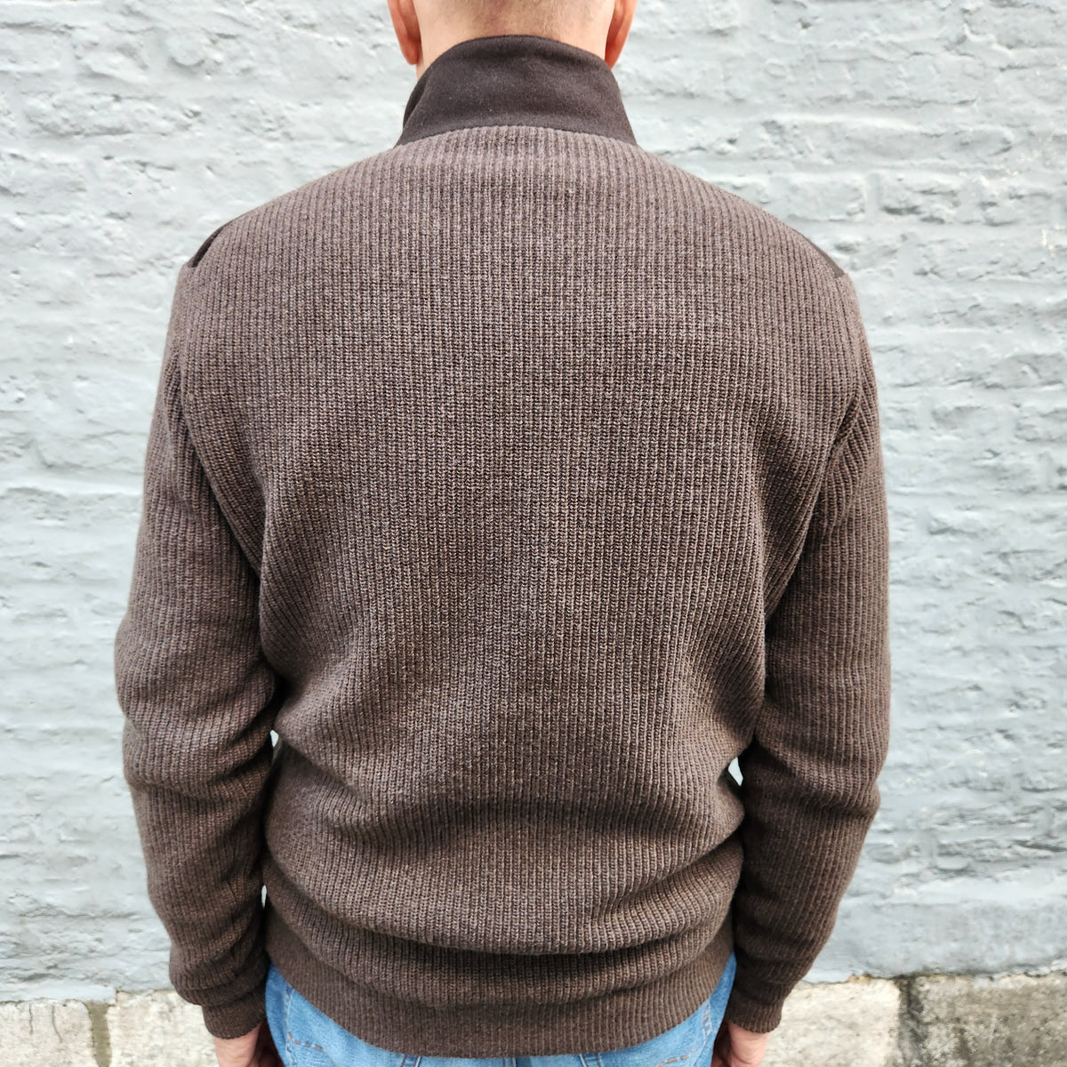 Baseball Jacket Wool/Knit Dark Brown