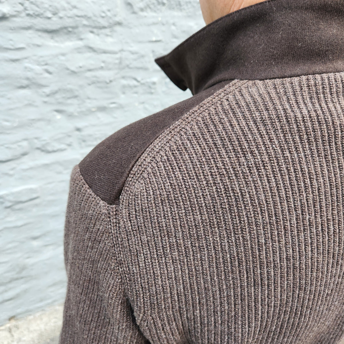 Baseball Jacket Wool/Knit Dark Brown