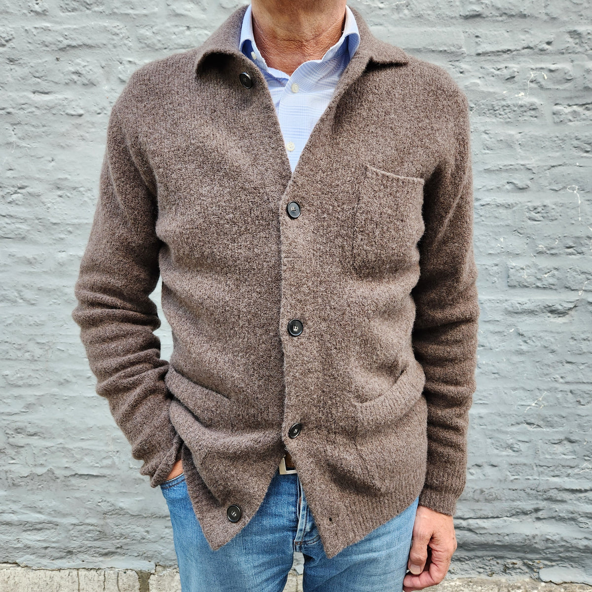 Luxury Vest Wool/Cashmere Brown Melee