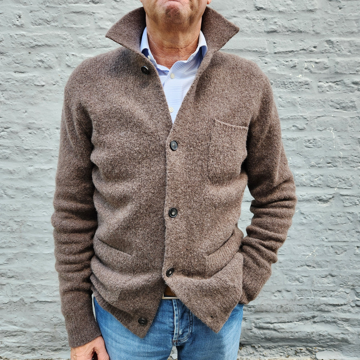 Luxury Vest Wool/Cashmere Brown Melee