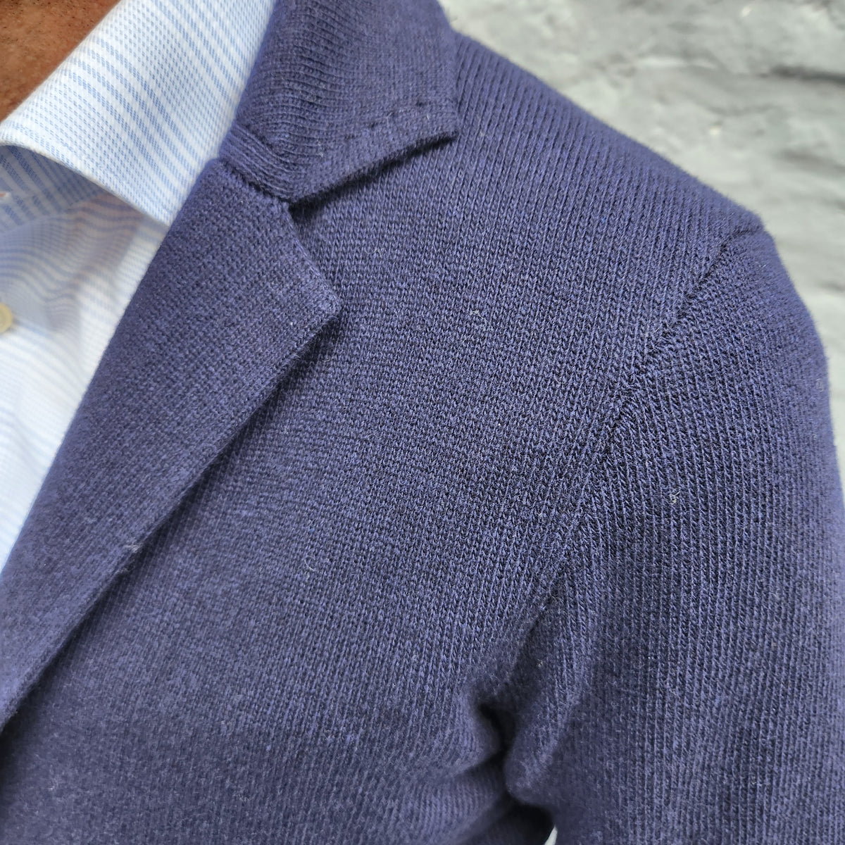 Luxury Merino Knitted Jacket Navy