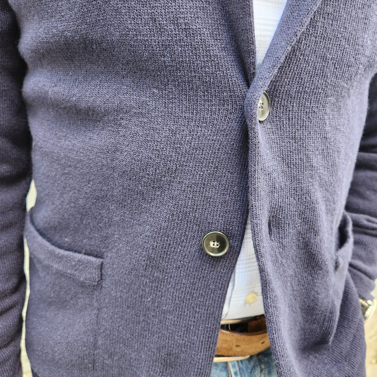 Luxury Merino Knitted Jacket Navy