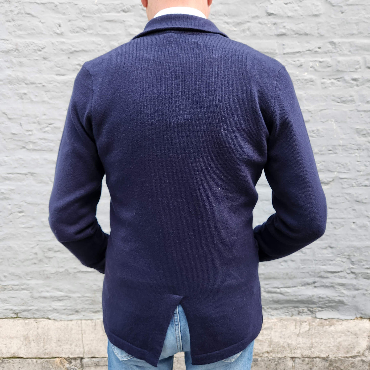Luxury Merino Knitted Jacket Navy