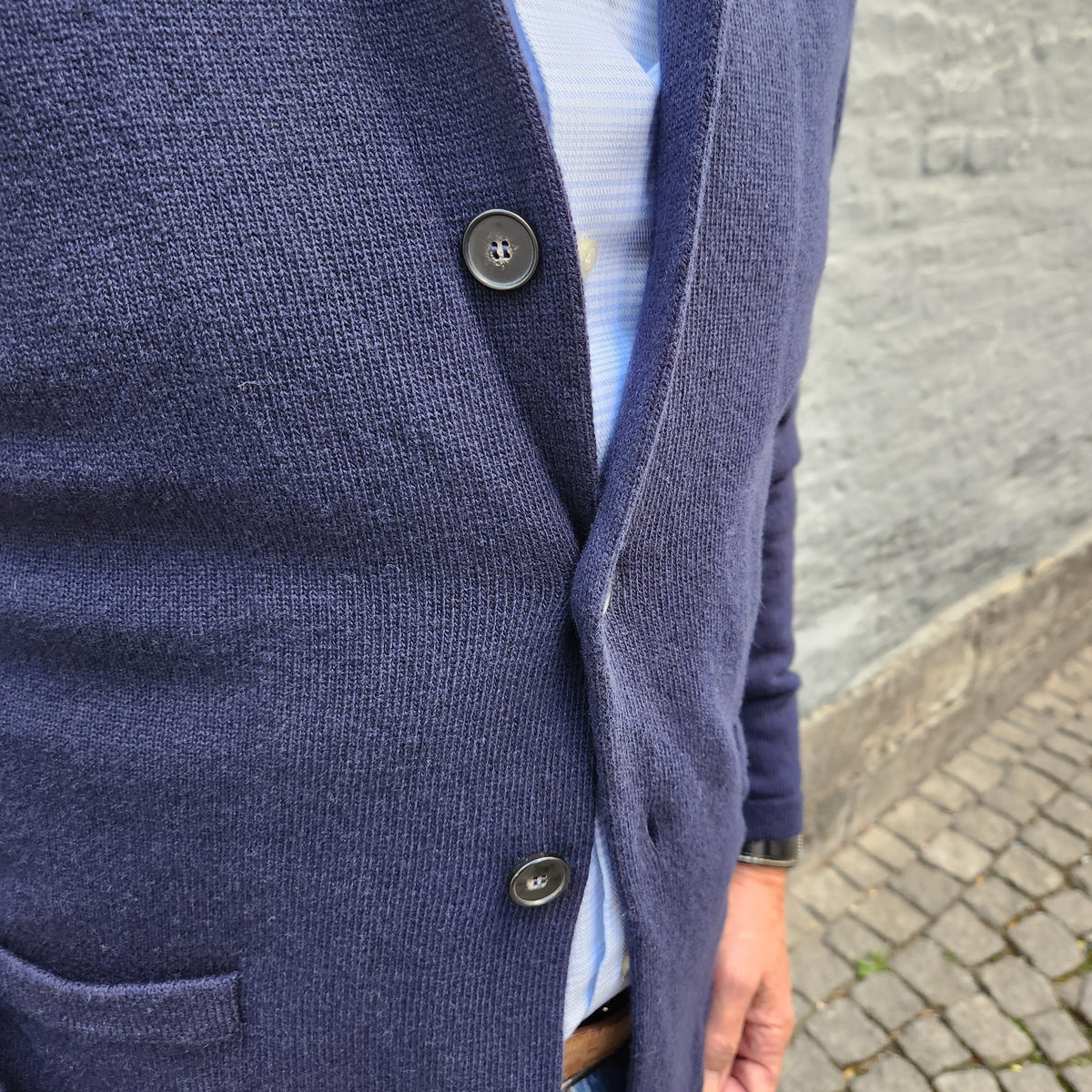 Luxury Merino Knitted Jacket Navy