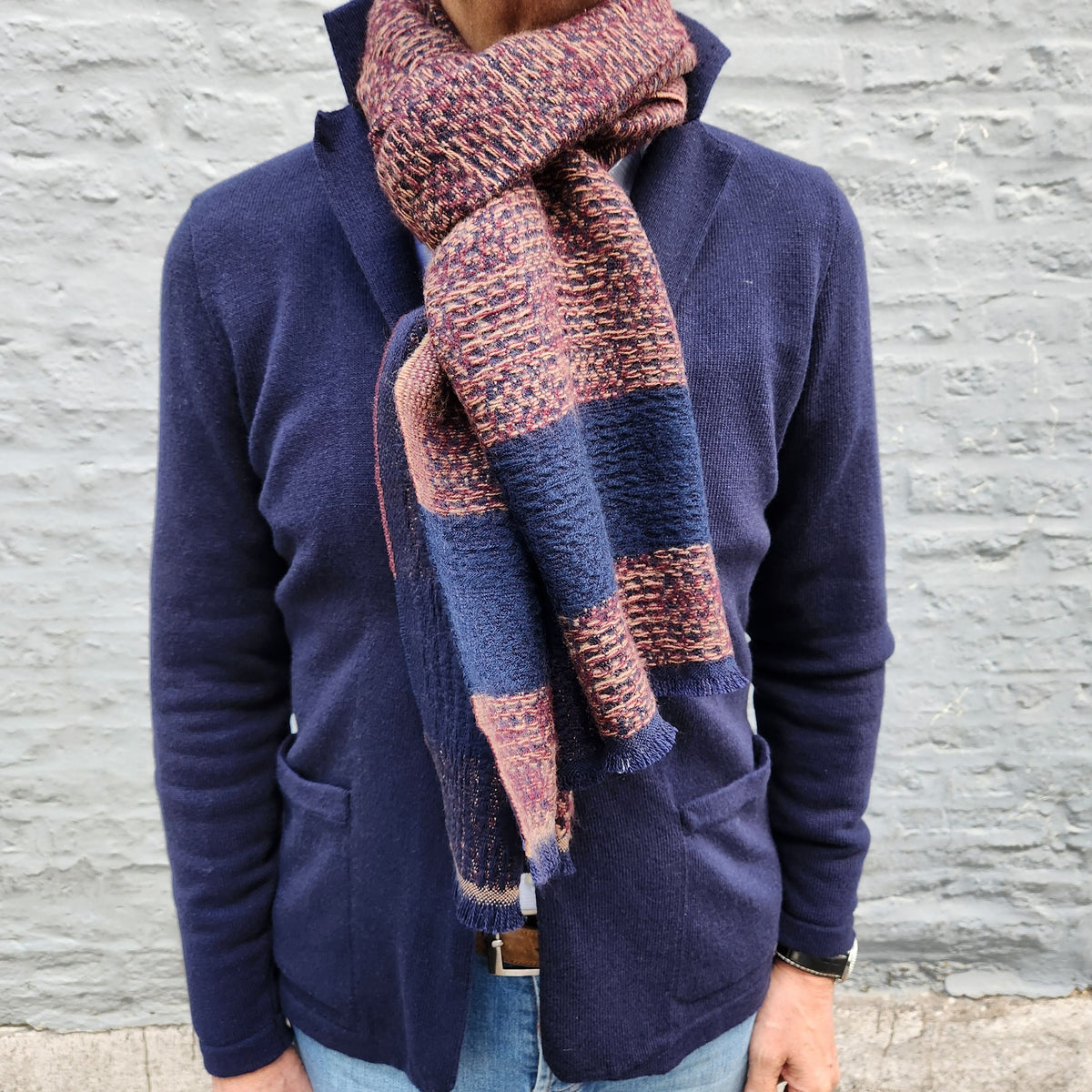 Luxury Merino Knitted Jacket Navy
