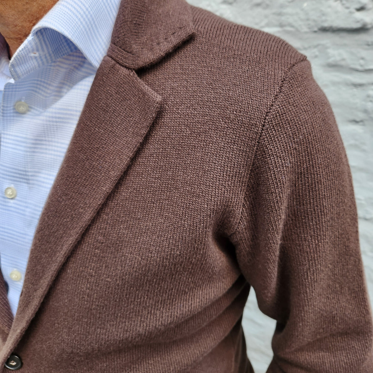 Luxury Merino Knitted Jacket Dark Brown
