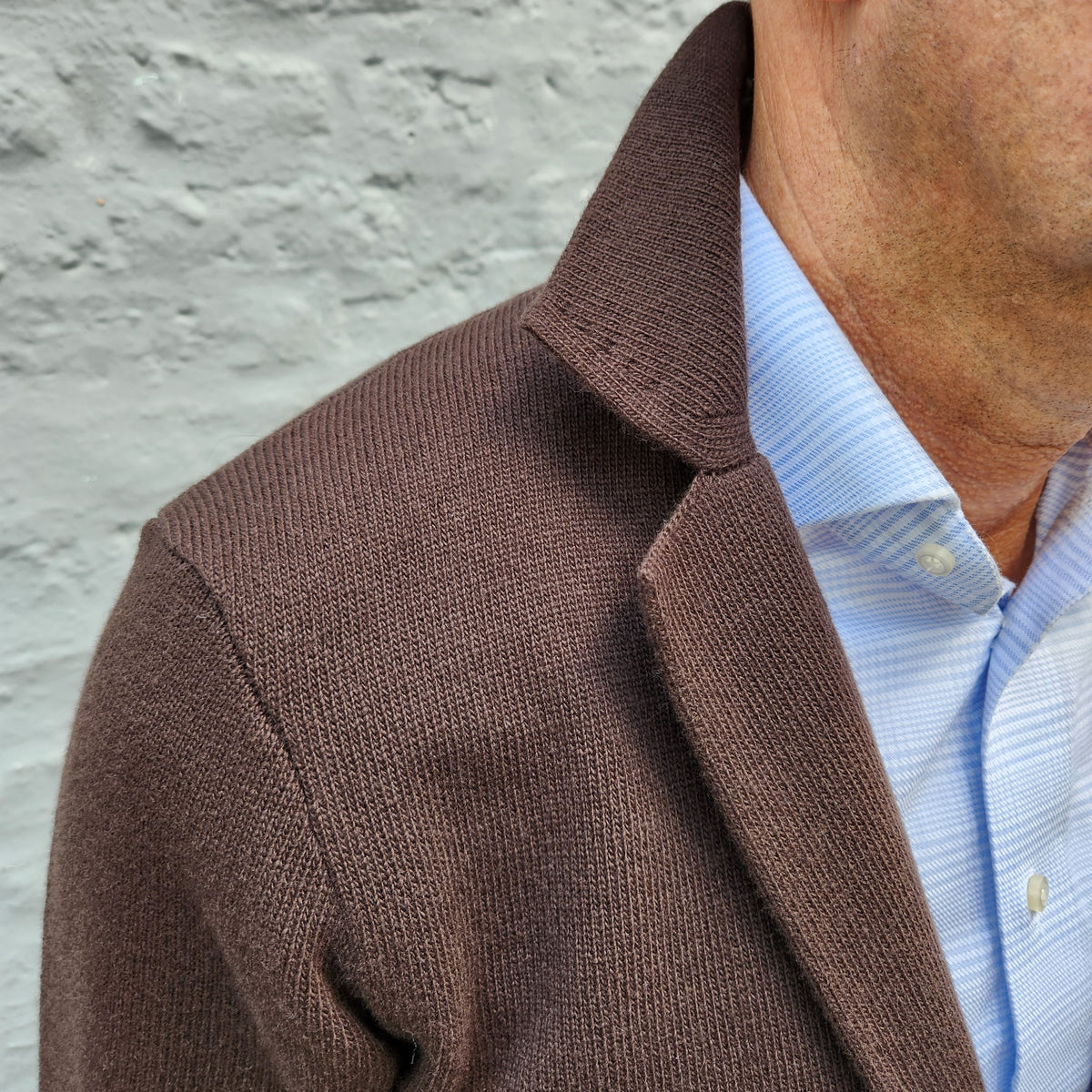Luxury Merino Knitted Jacket Dark Brown