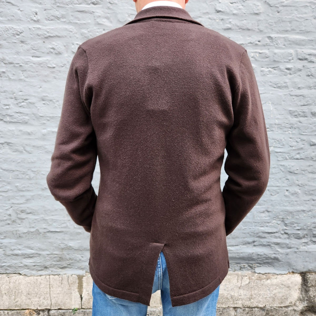 Luxury Merino Knitted Jacket Dark Brown
