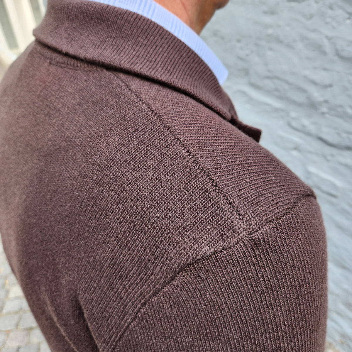 Luxury Merino Knitted Jacket Dark Brown