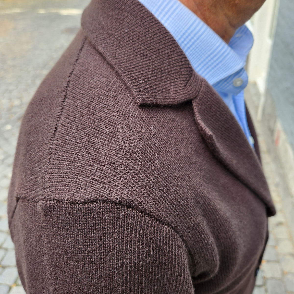 Luxury Merino Knitted Jacket Dark Brown