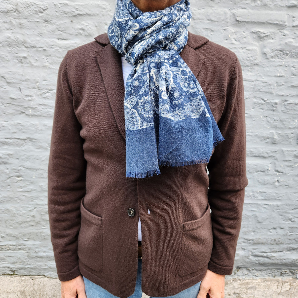 Luxury Merino Knitted Jacket Dark Brown