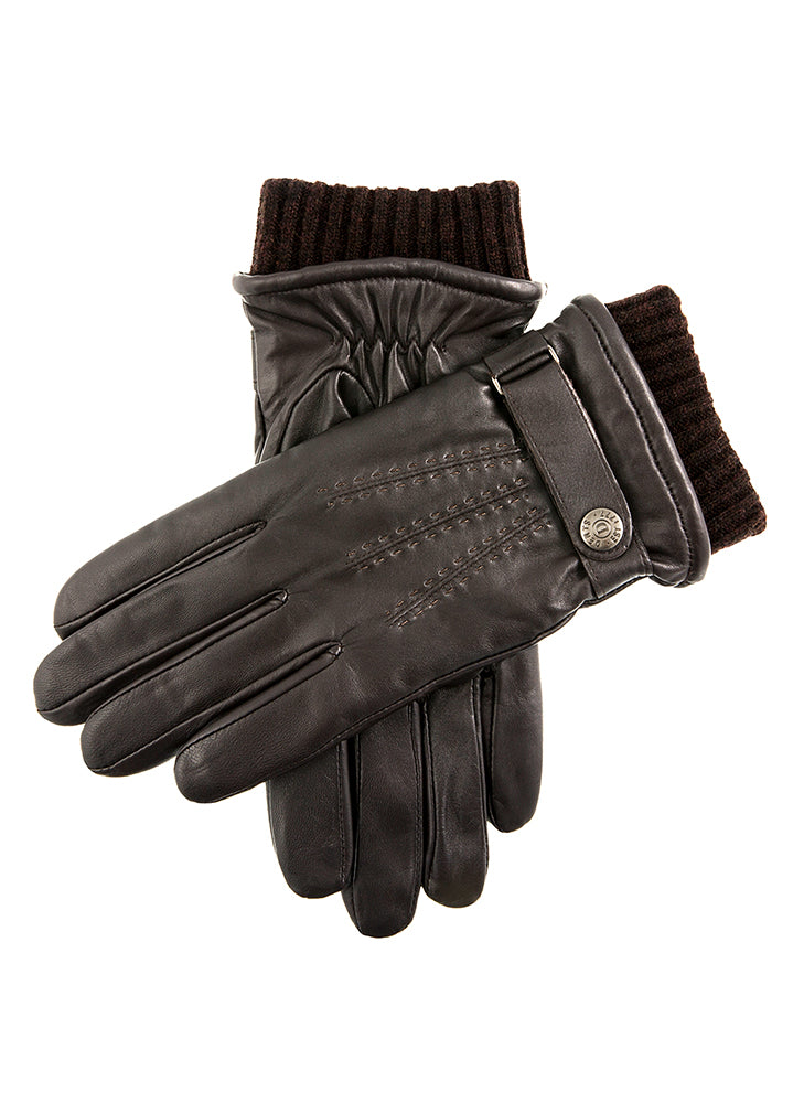 Gloves leather touchscreen wool lining