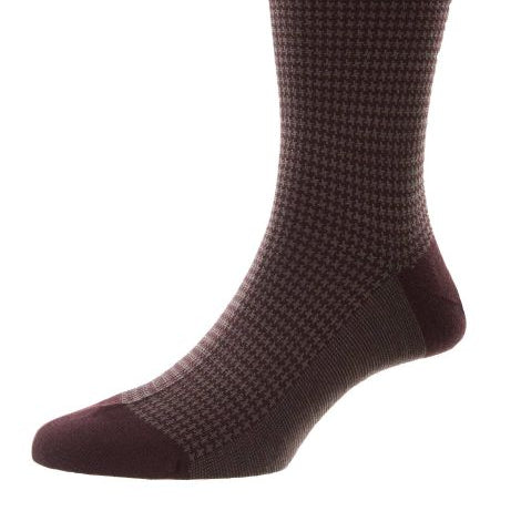 Sock Houndstooth Highbury Brown