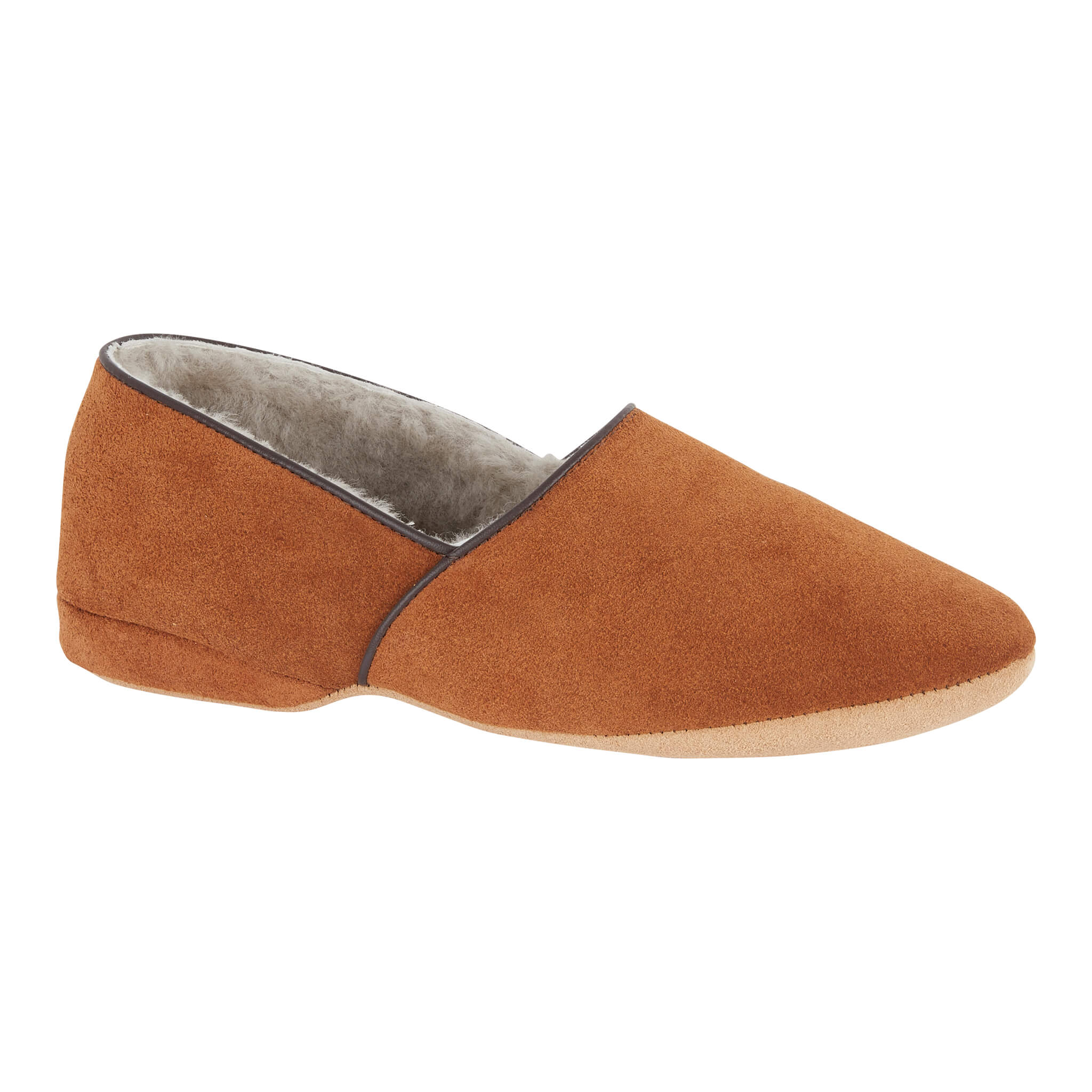 Sheepskin Lining House Slipper Cognac