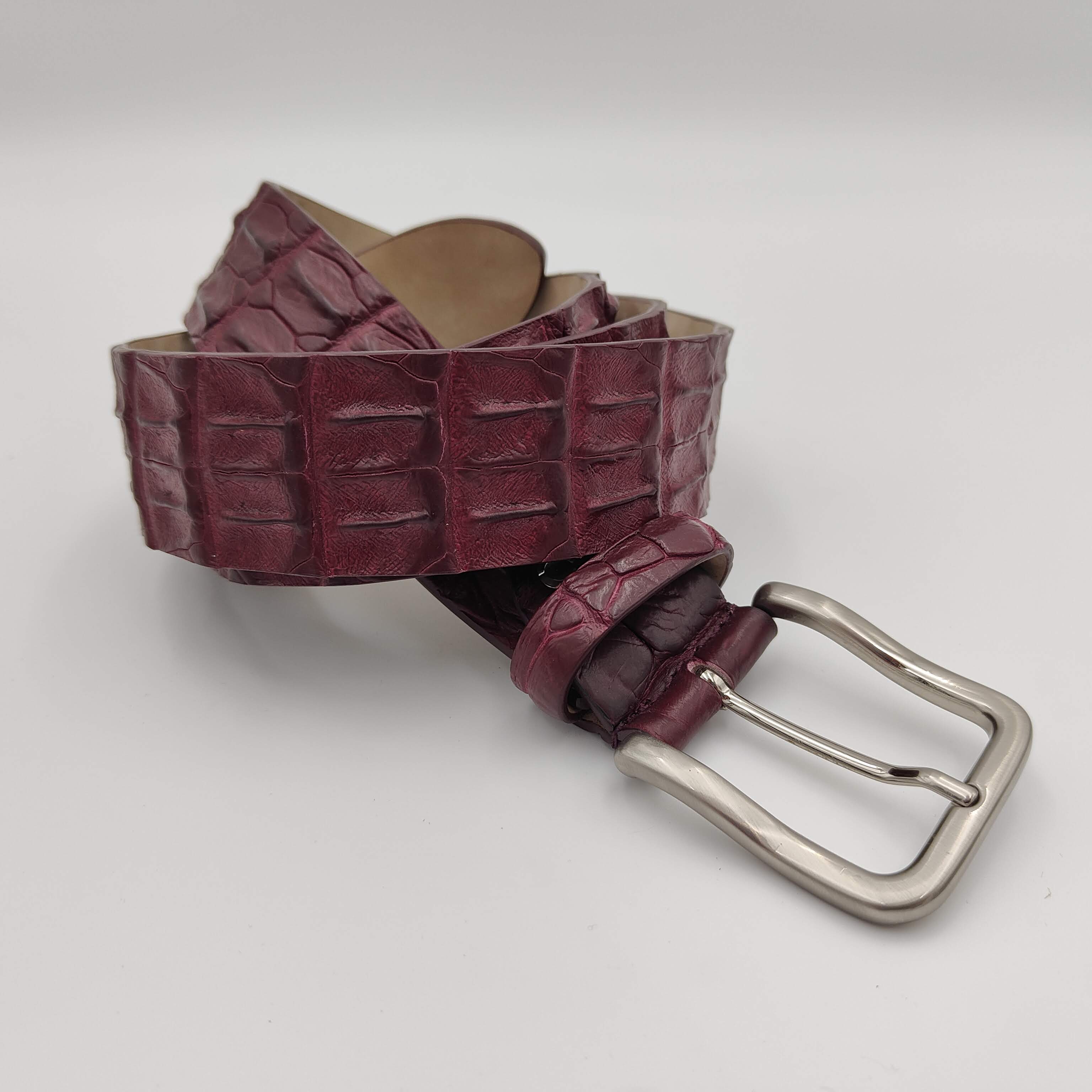 Belt Real Crocodile Burgundy