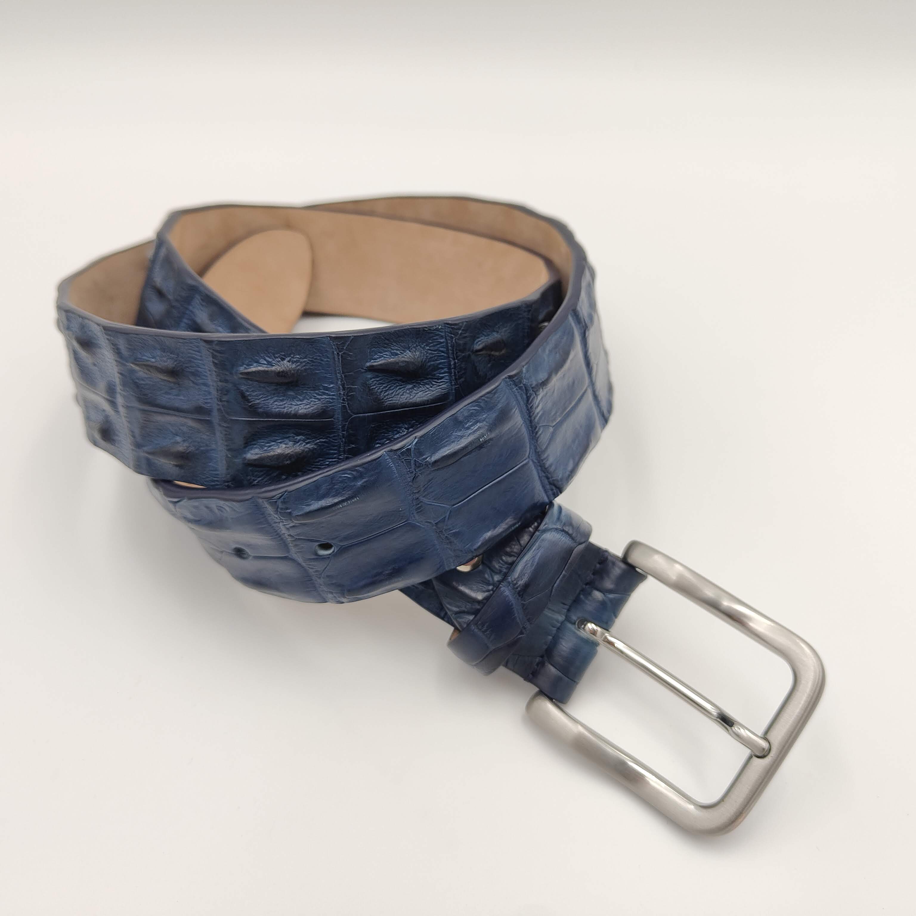 Belt Real Crocodile Blue