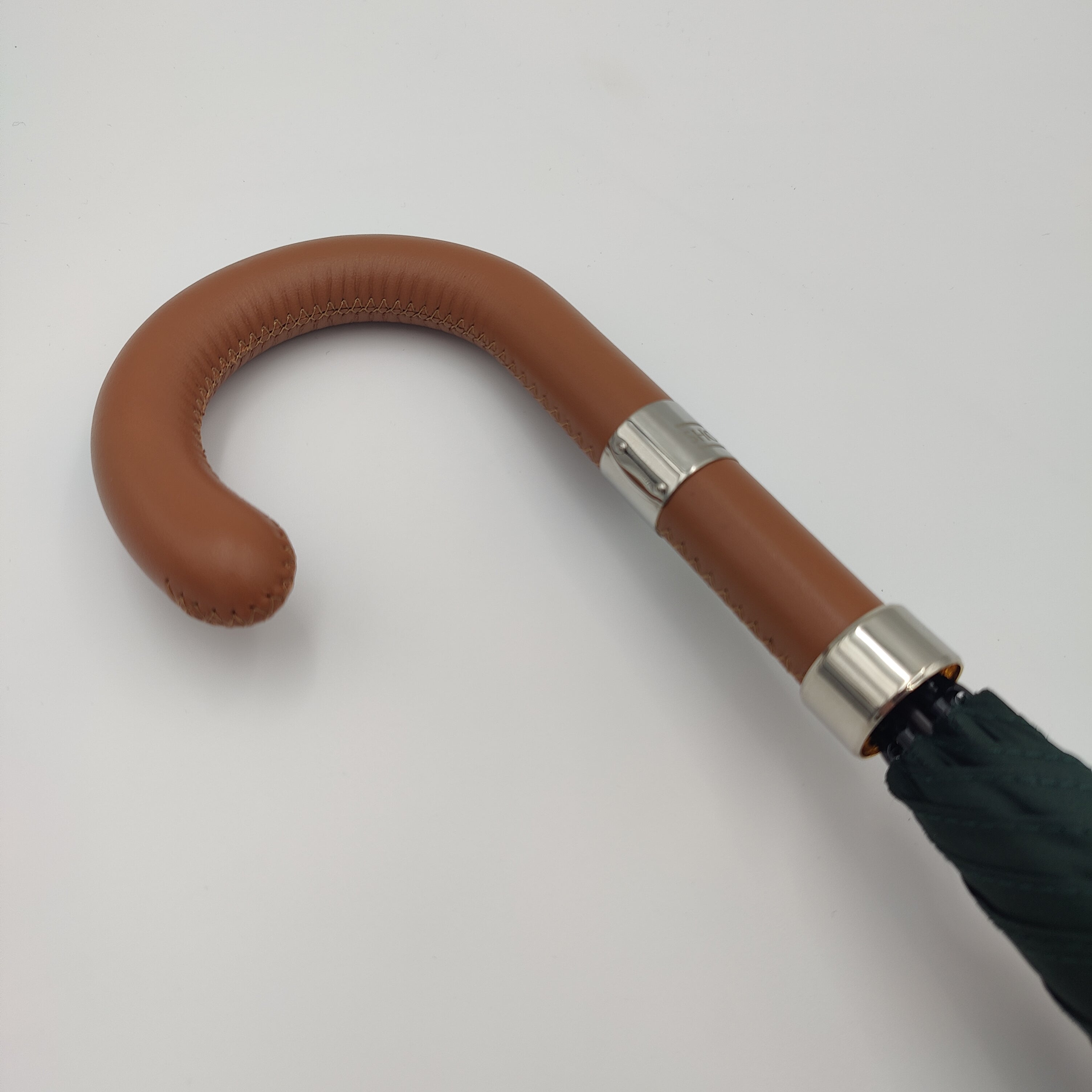 Fox Umbrella Tan Leather Handle