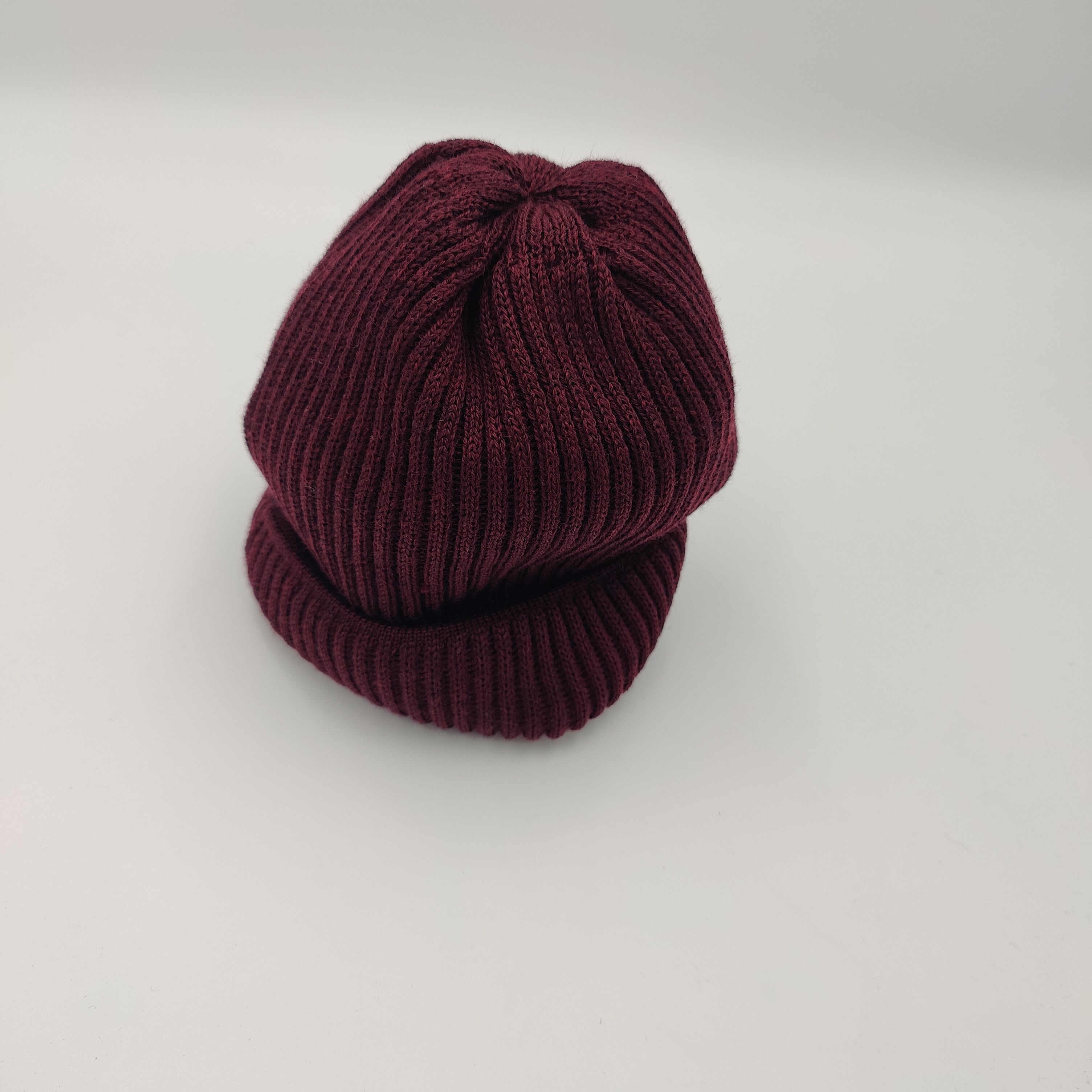 Wool Rib Beanie Burgundy