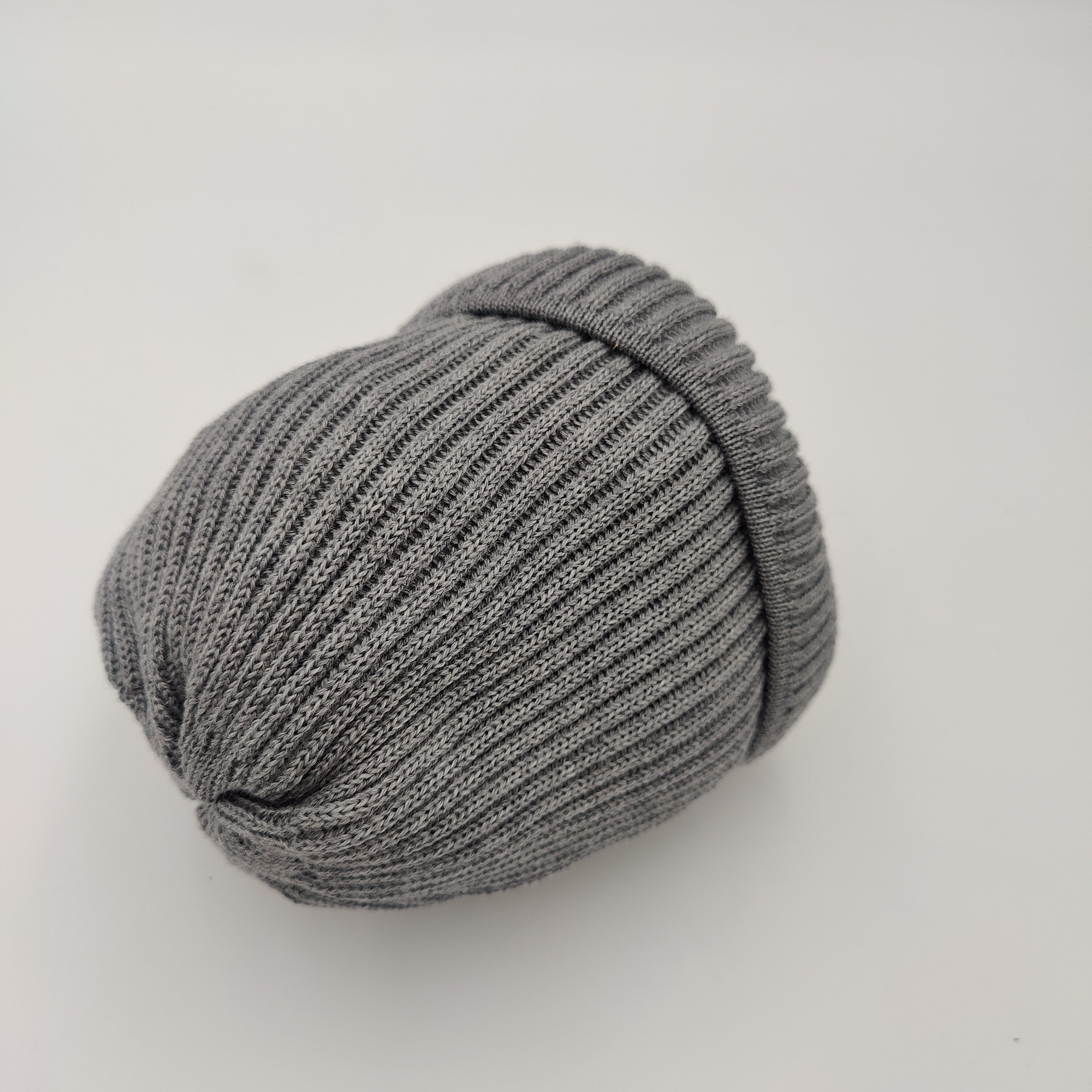 Wool Rib Beanie Grey