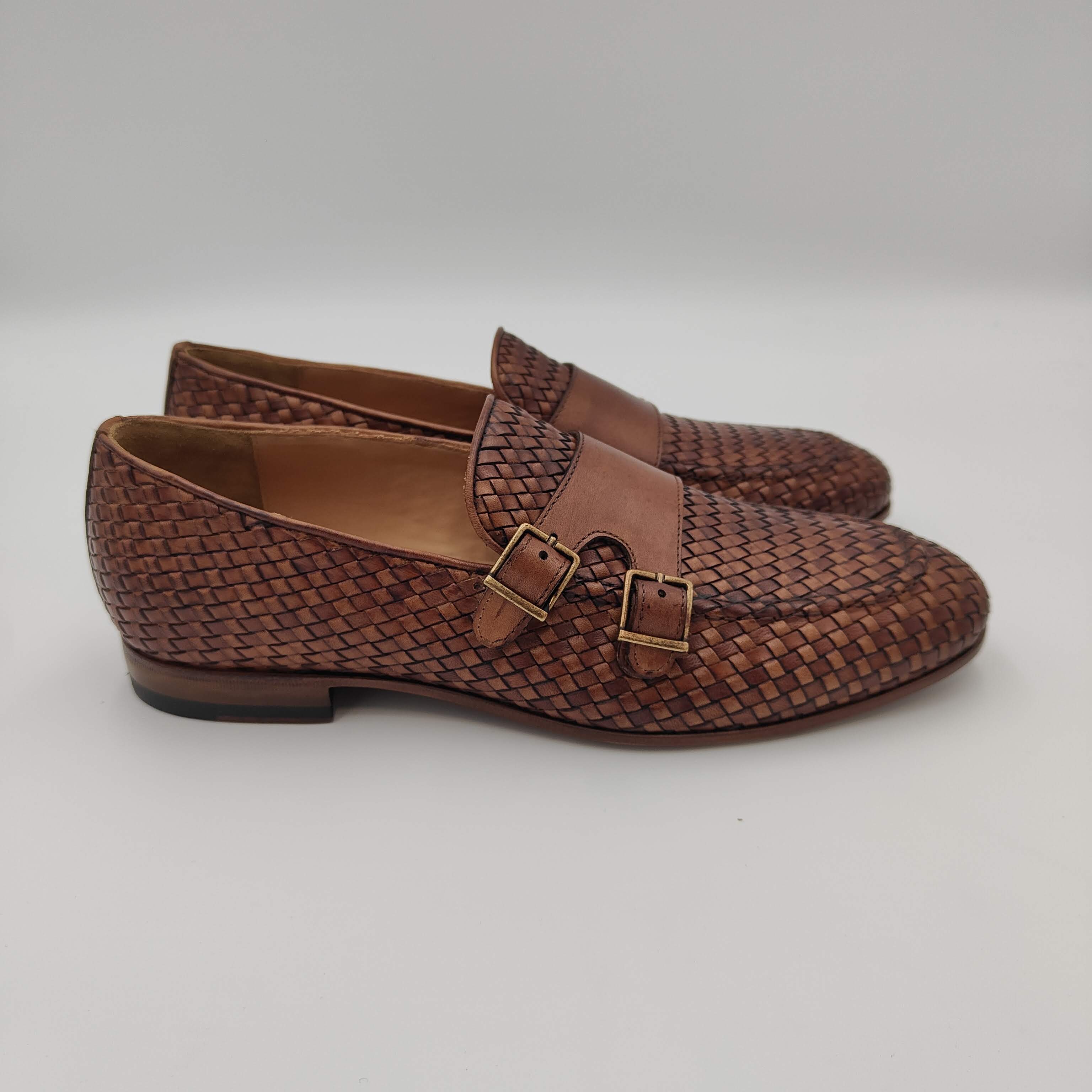 Monkstrap-Loafer aus Intrecciato