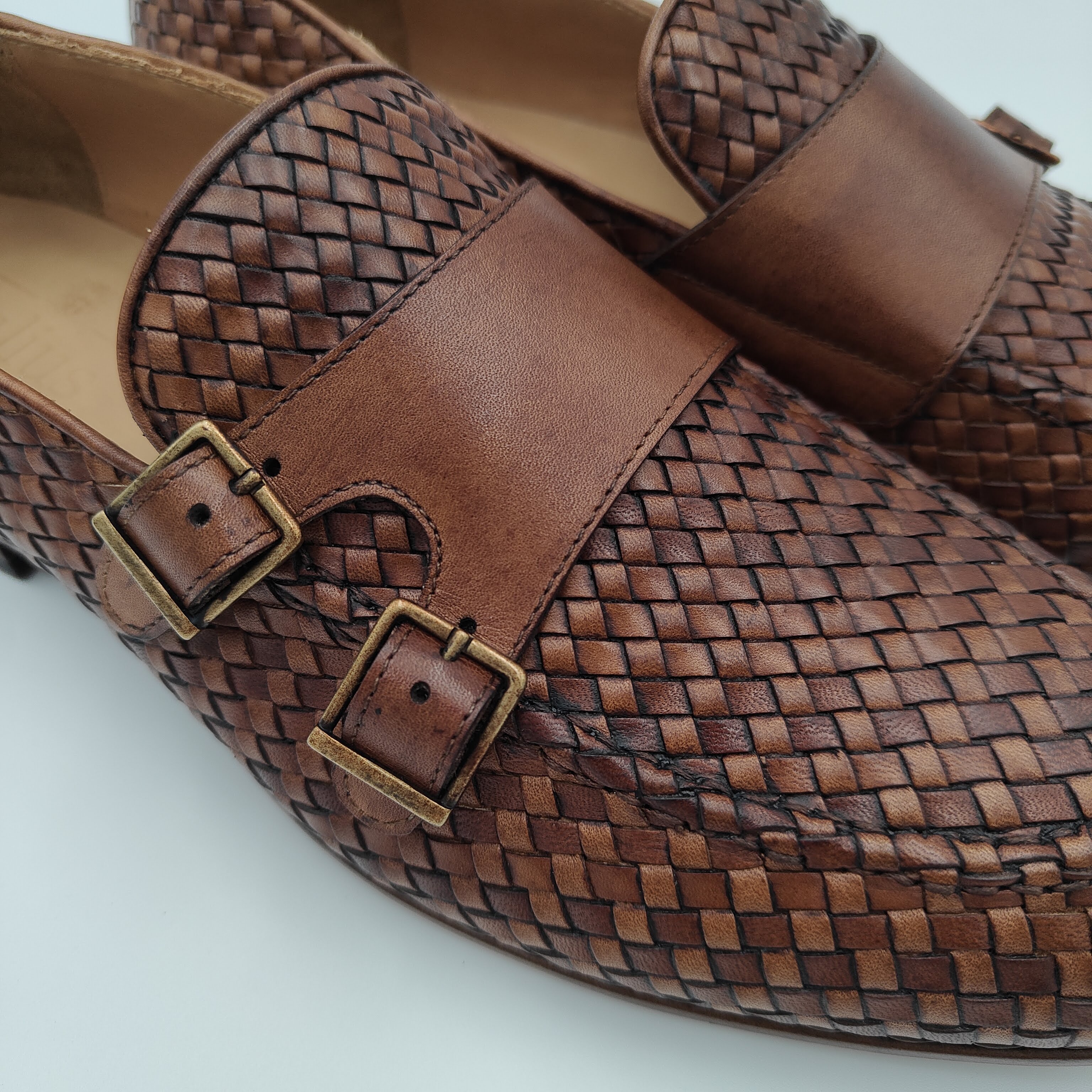 Monkstrap-Loafer aus Intrecciato