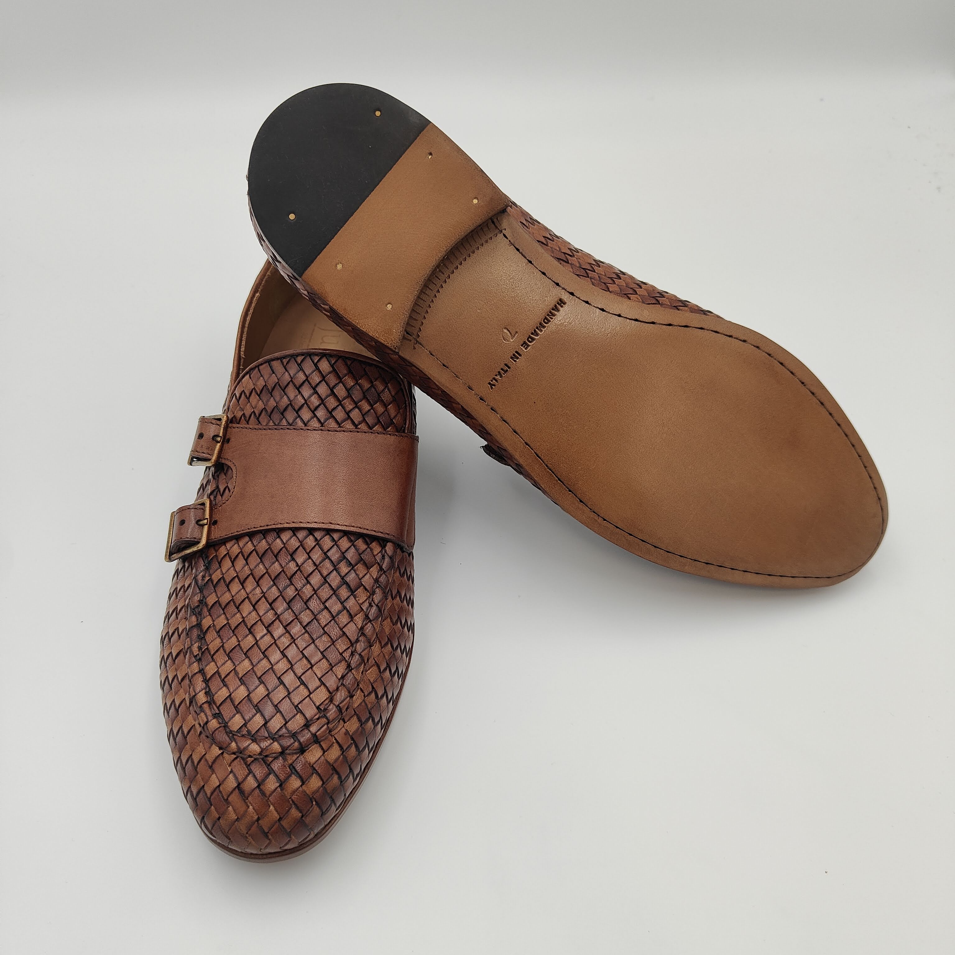 Monkstrap-Loafer aus Intrecciato