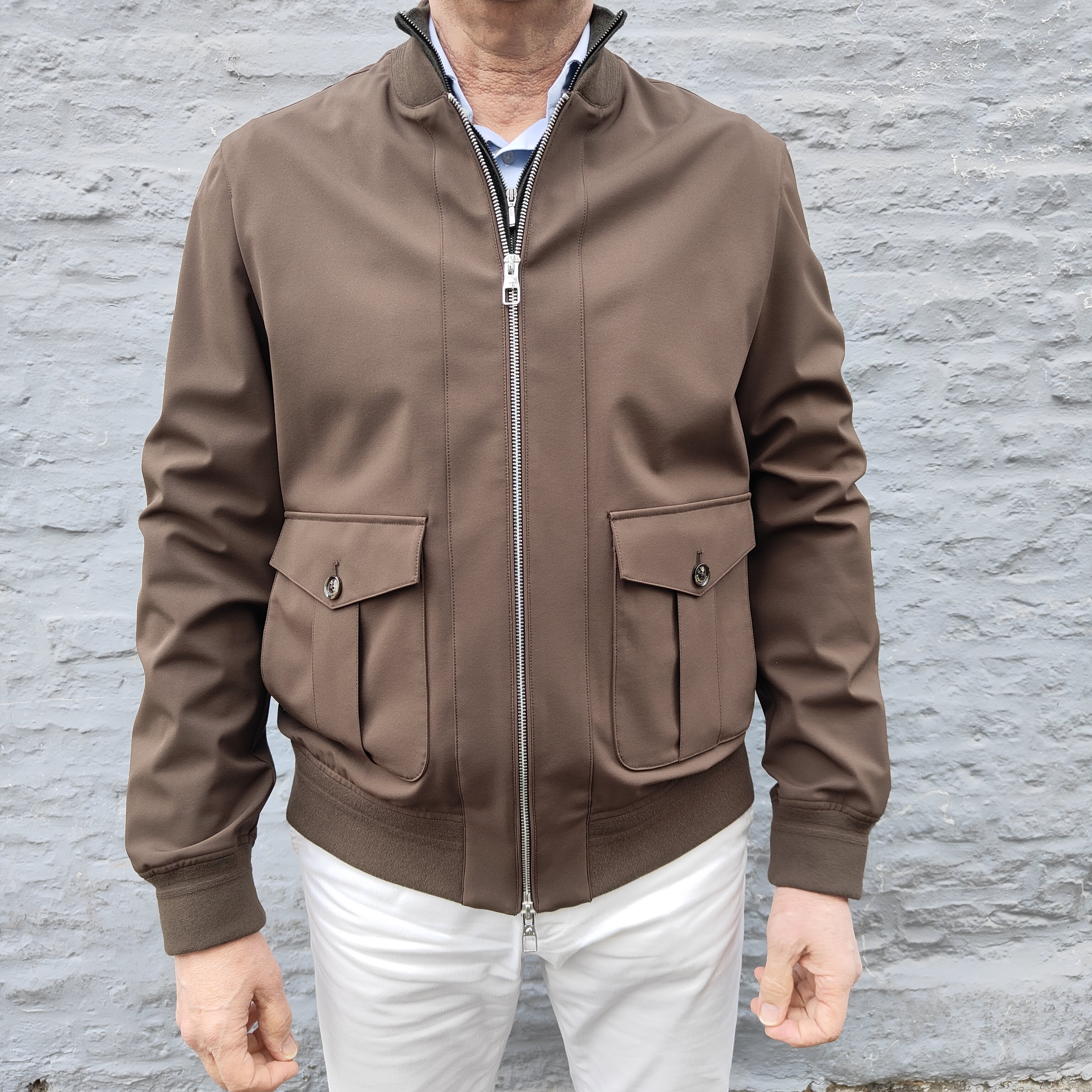 Casual Aerotwill Bomber Jacket Dark Brown