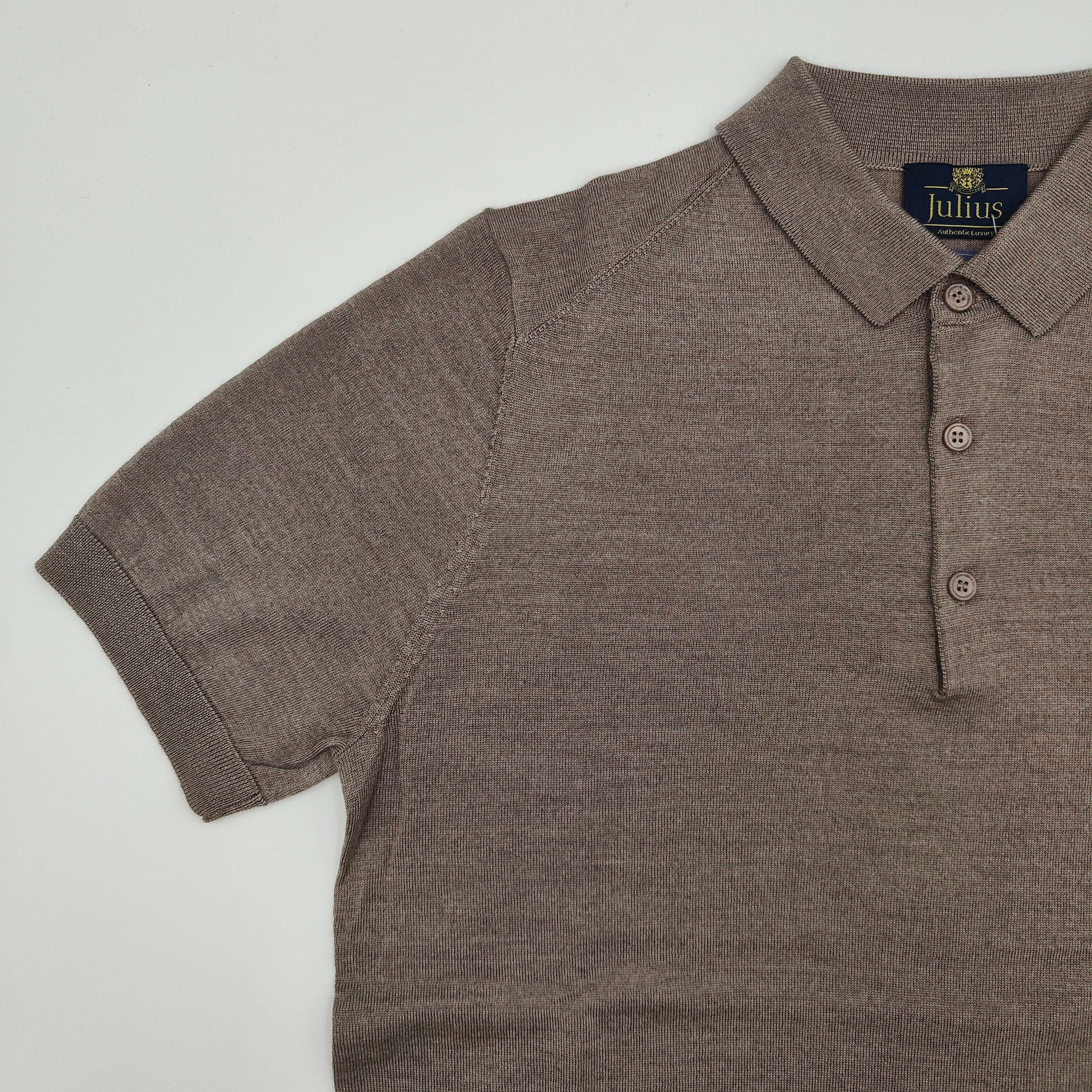 Shortsleeve Polo Merino/Cashm/Silk Clay